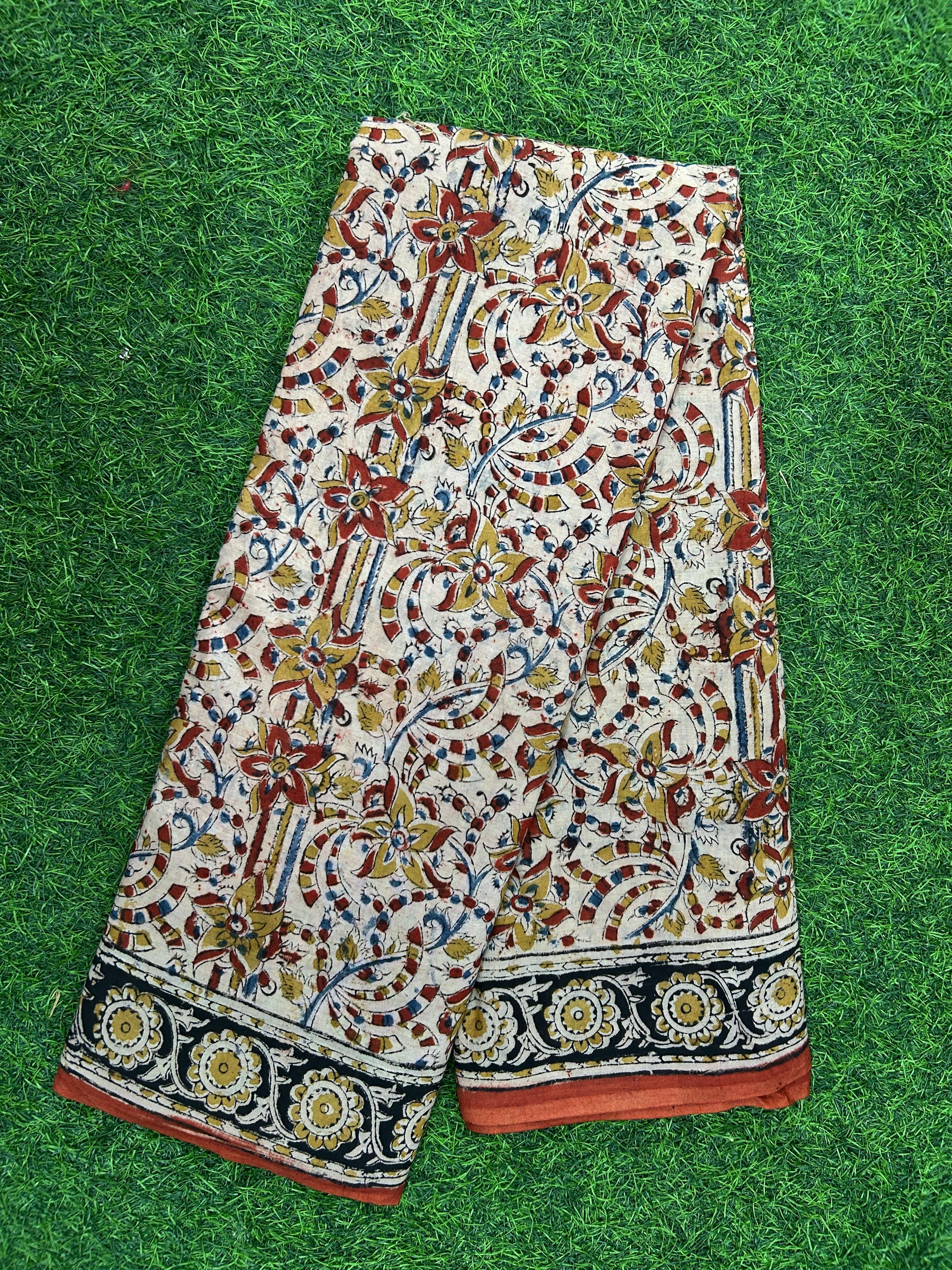 Hand Block Printed Kalamkari Saree KCH-M253