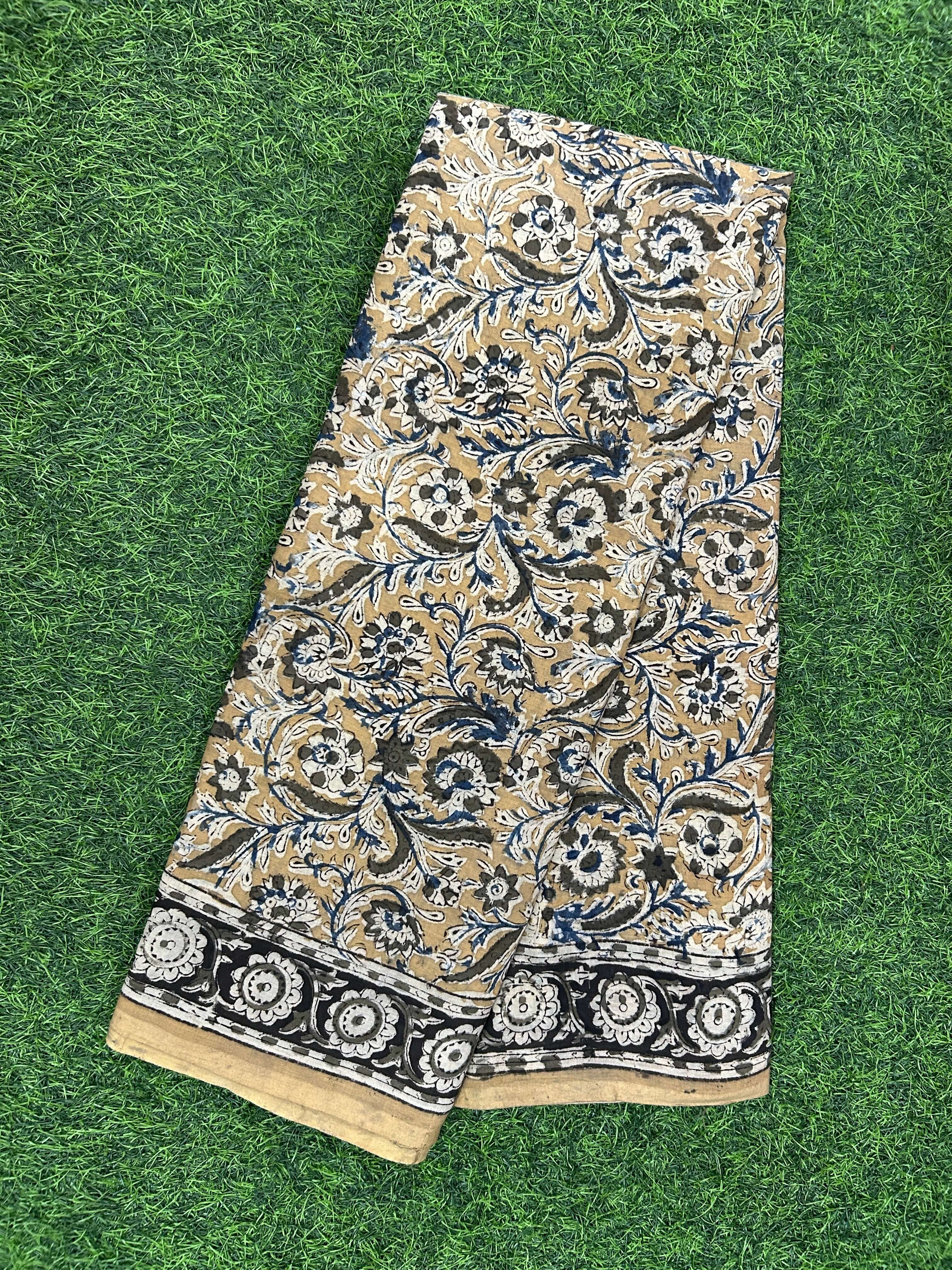 Hand Block Printed Kalamkari Saree KCH-M254