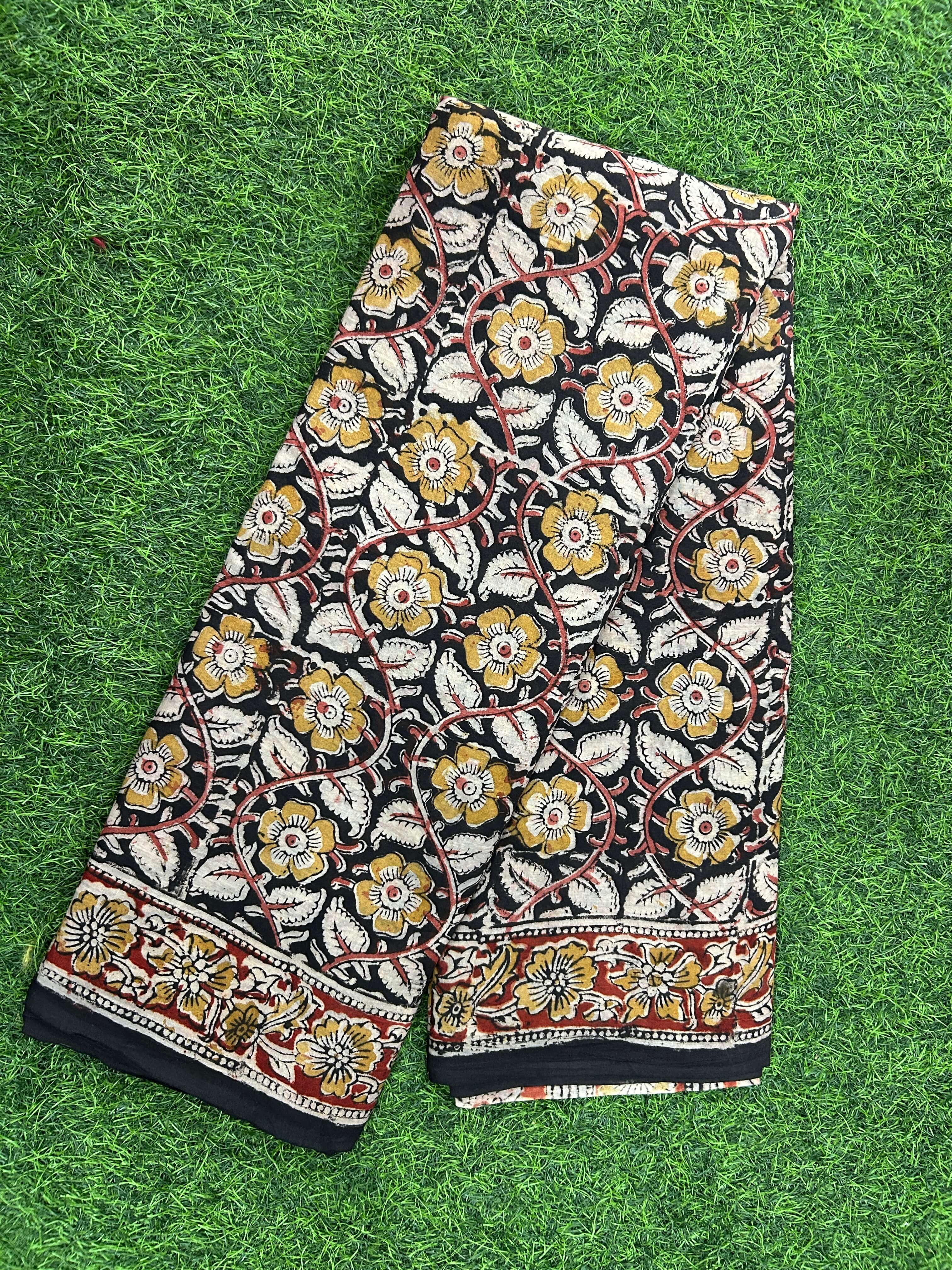 Hand Block Printed Kalamkari Saree KCH-M250
