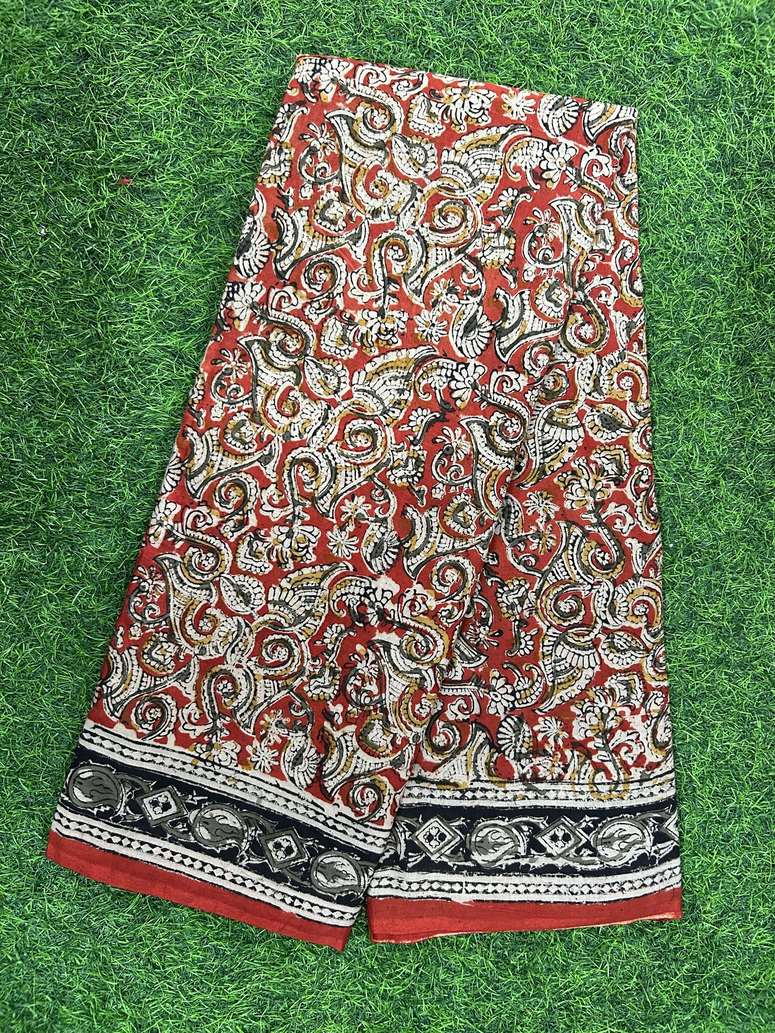 Hand Block Printed Kalamkari Saree KCH-M251