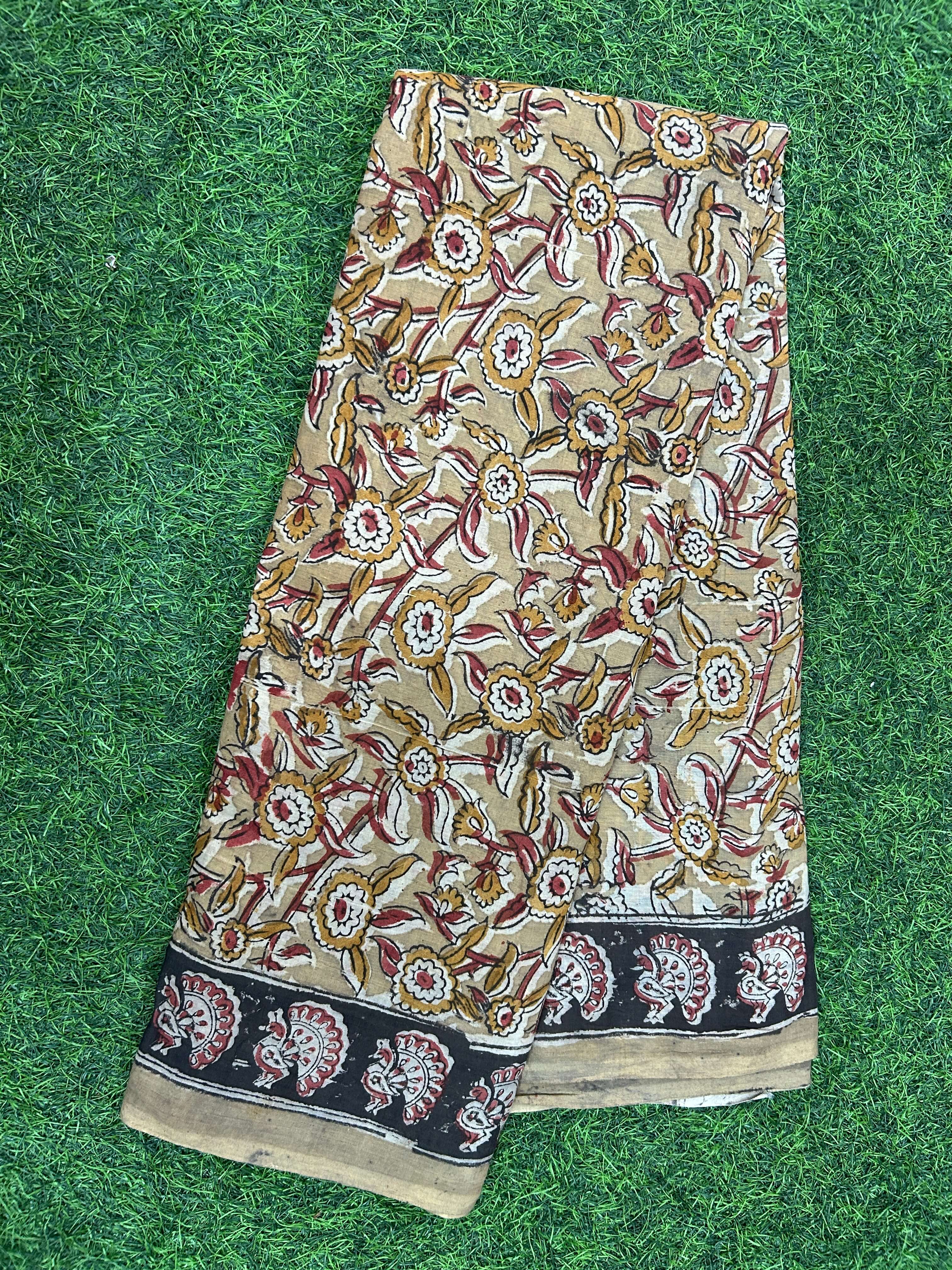 Hand Block Printed Kalamkari Saree KCH-M249