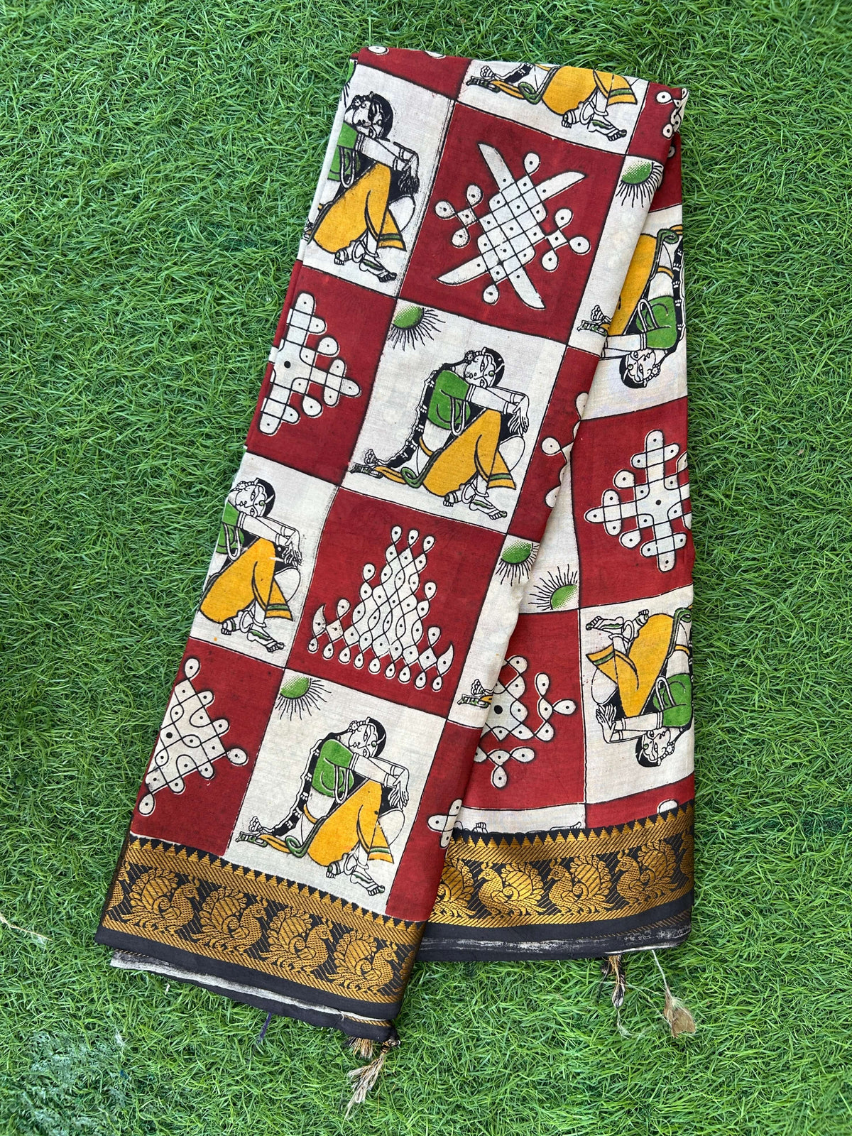 Kalamkari Chennuri Silk Nizam Border Saree-KNB-SP-M372
