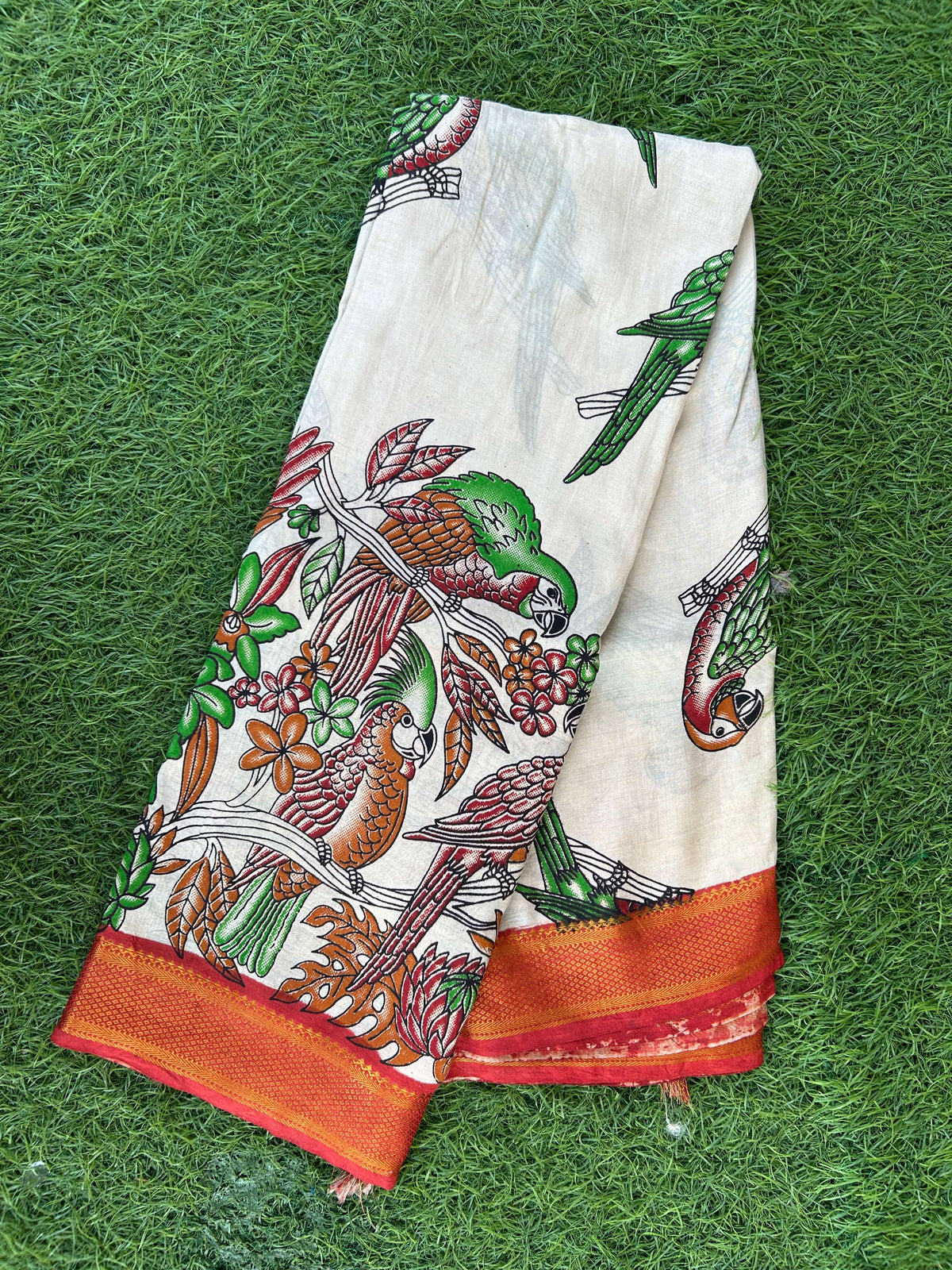 Kalamkari Chennuri Silk Nizam Border Saree-KNB-SP-M364