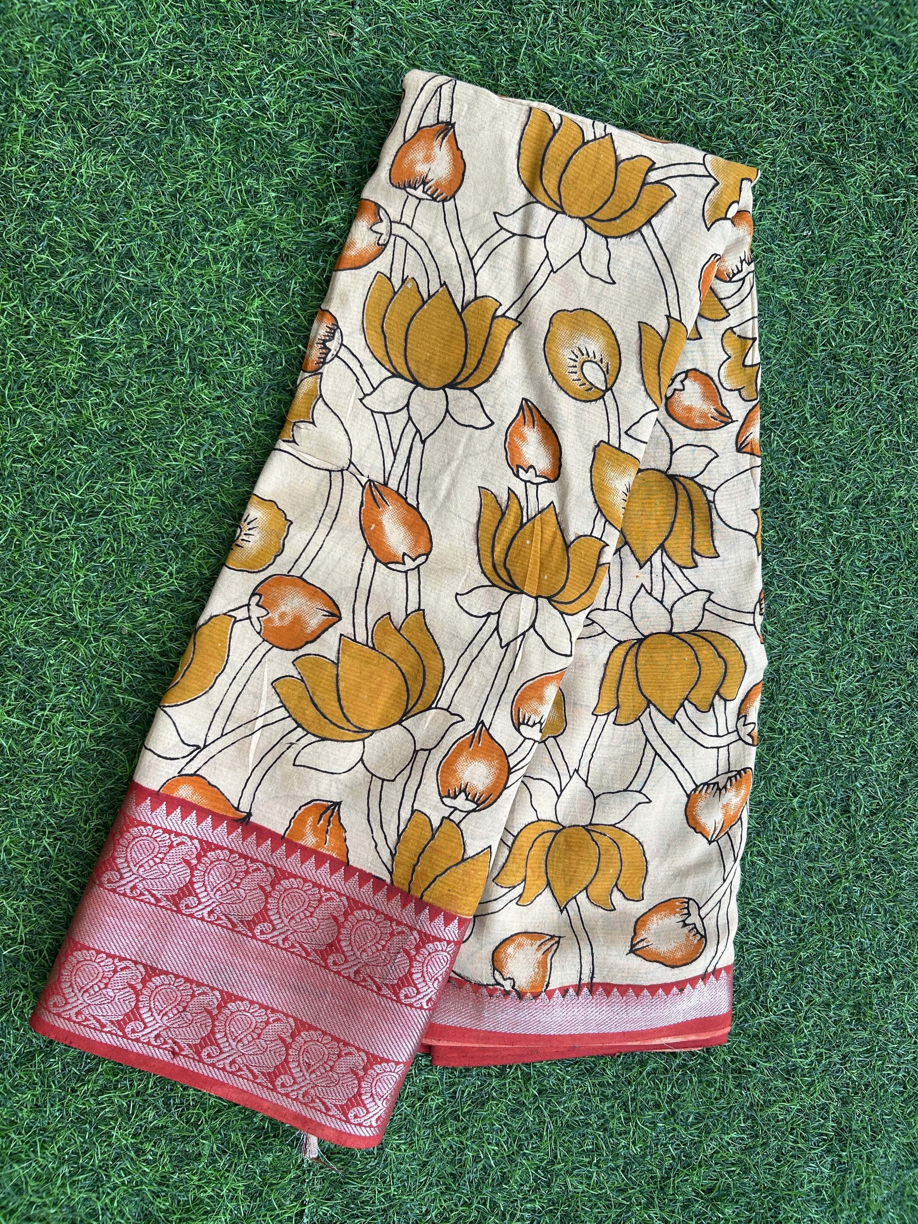 Kalamkari Chennuri Silk Kanchi Border Saree-KKB-SP-M120