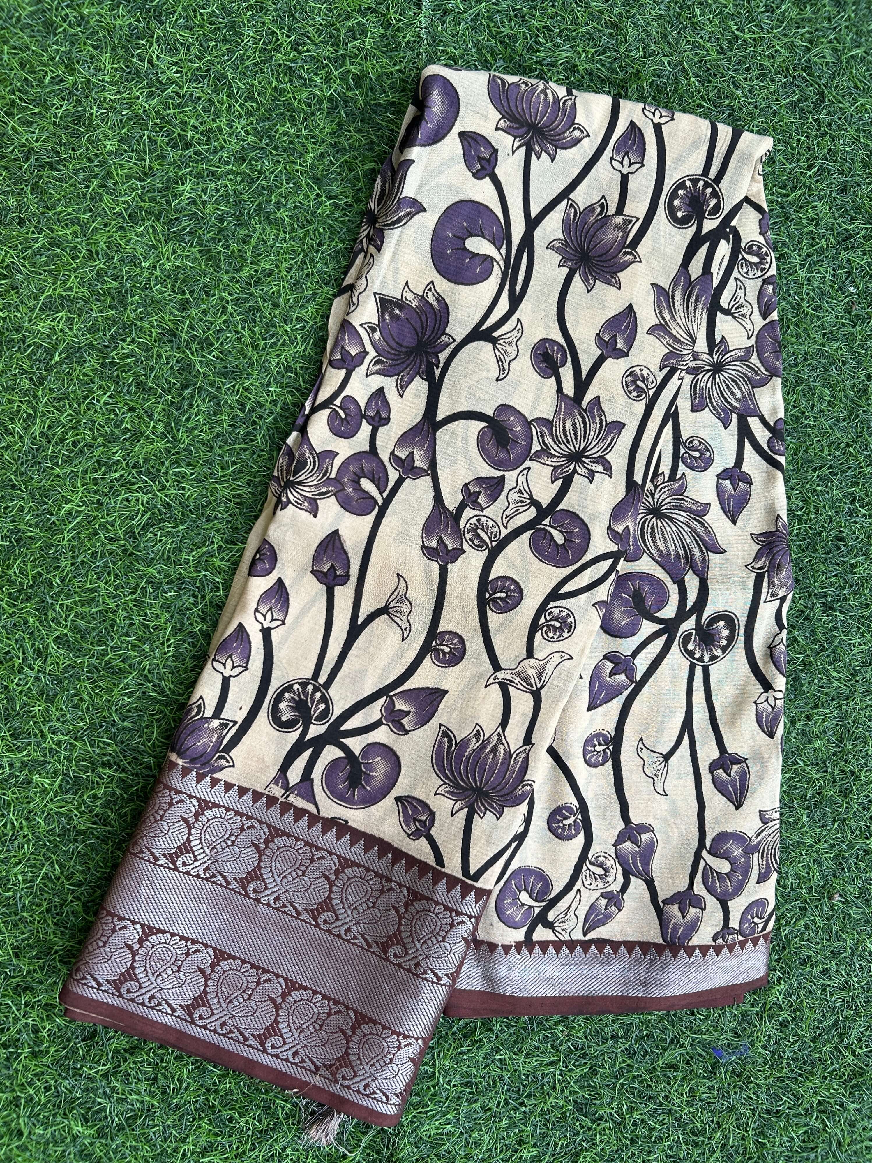 Kalamkari Chennuri Silk Kanchi Border Saree-KKB-SP-M196