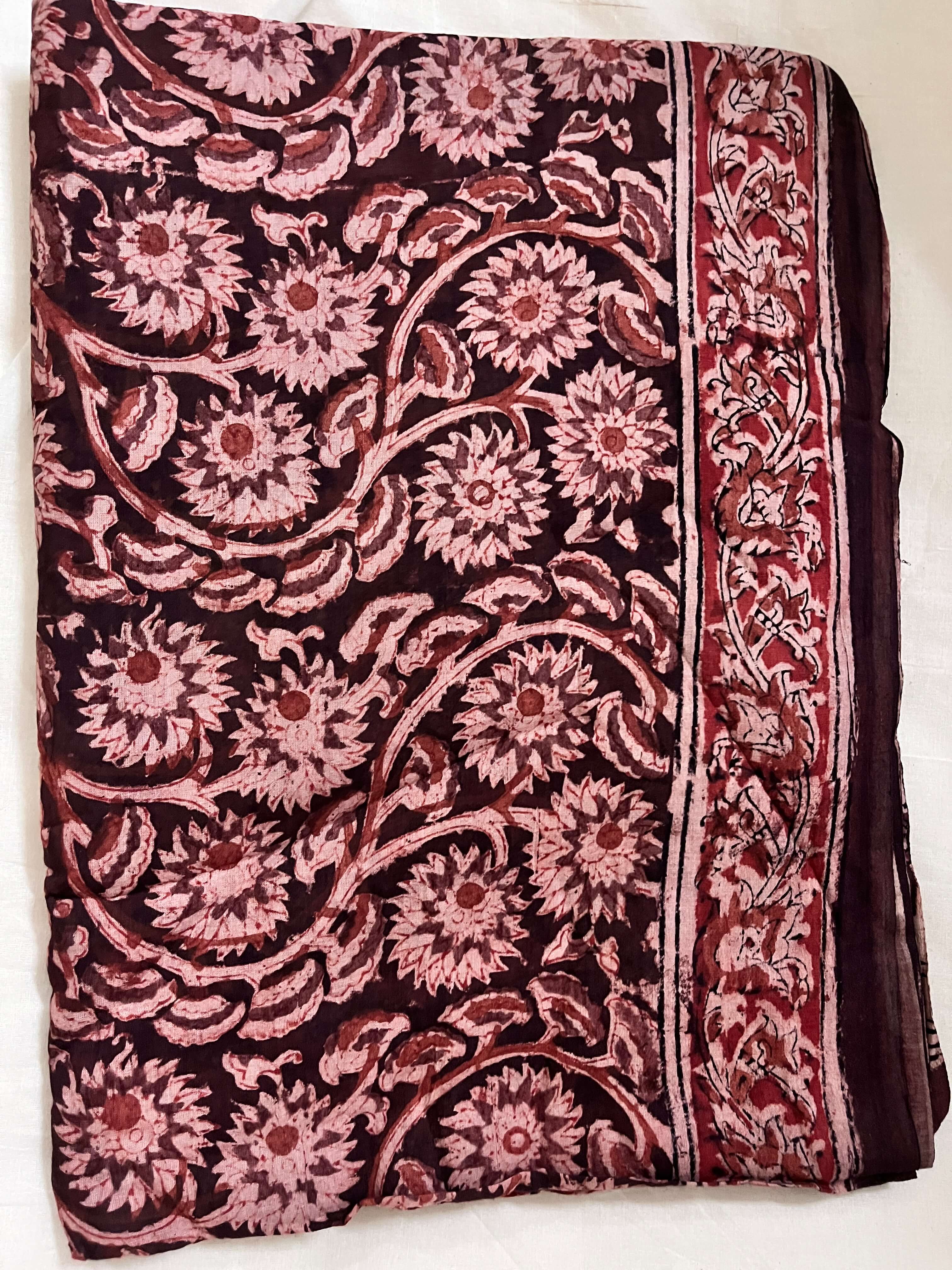Kalamkari Cotton Handblock Printed Saree-CLRS-HPC-M142