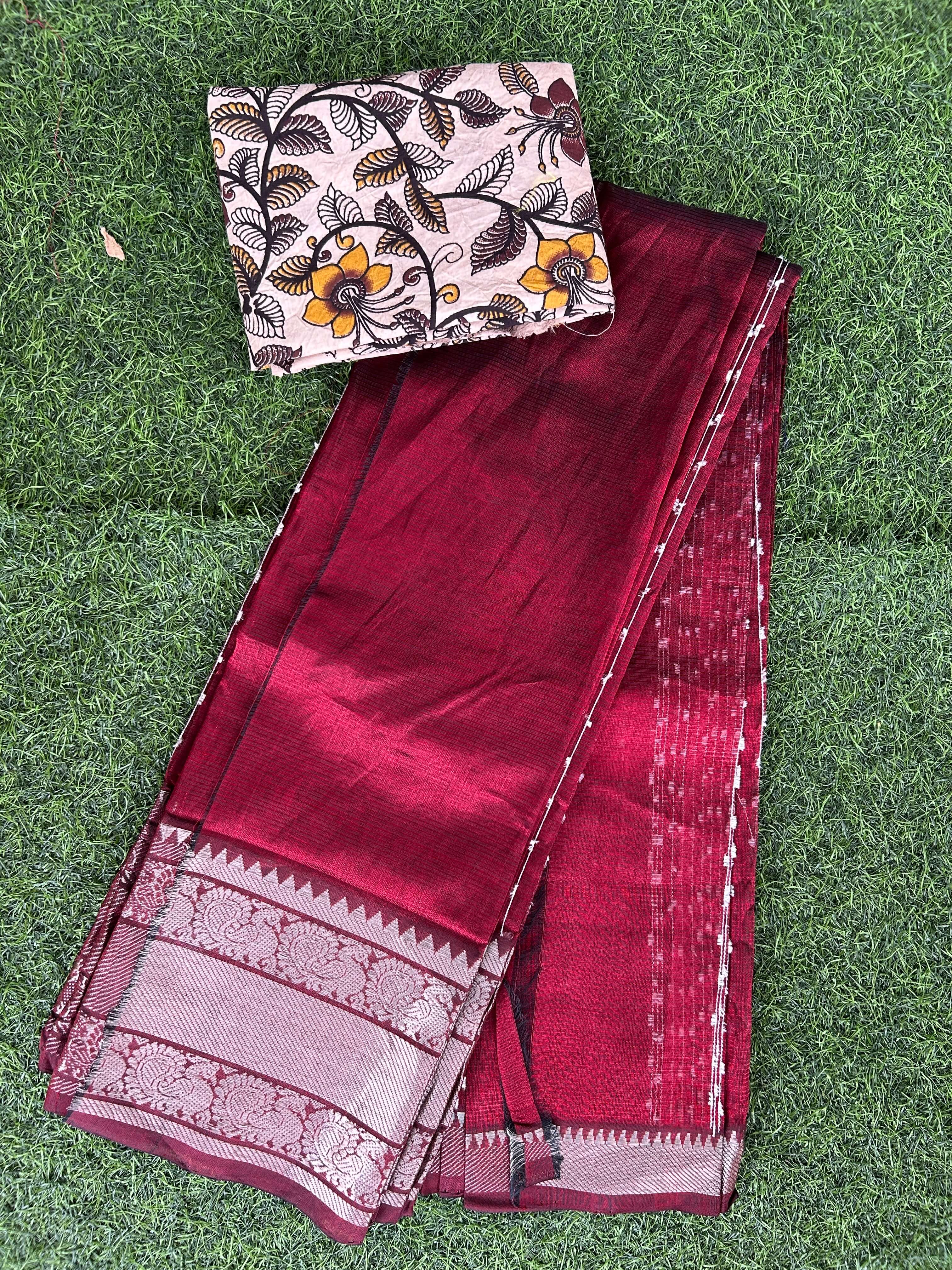 Handloom Mangalagiri Pattu Saree - HMS-M030