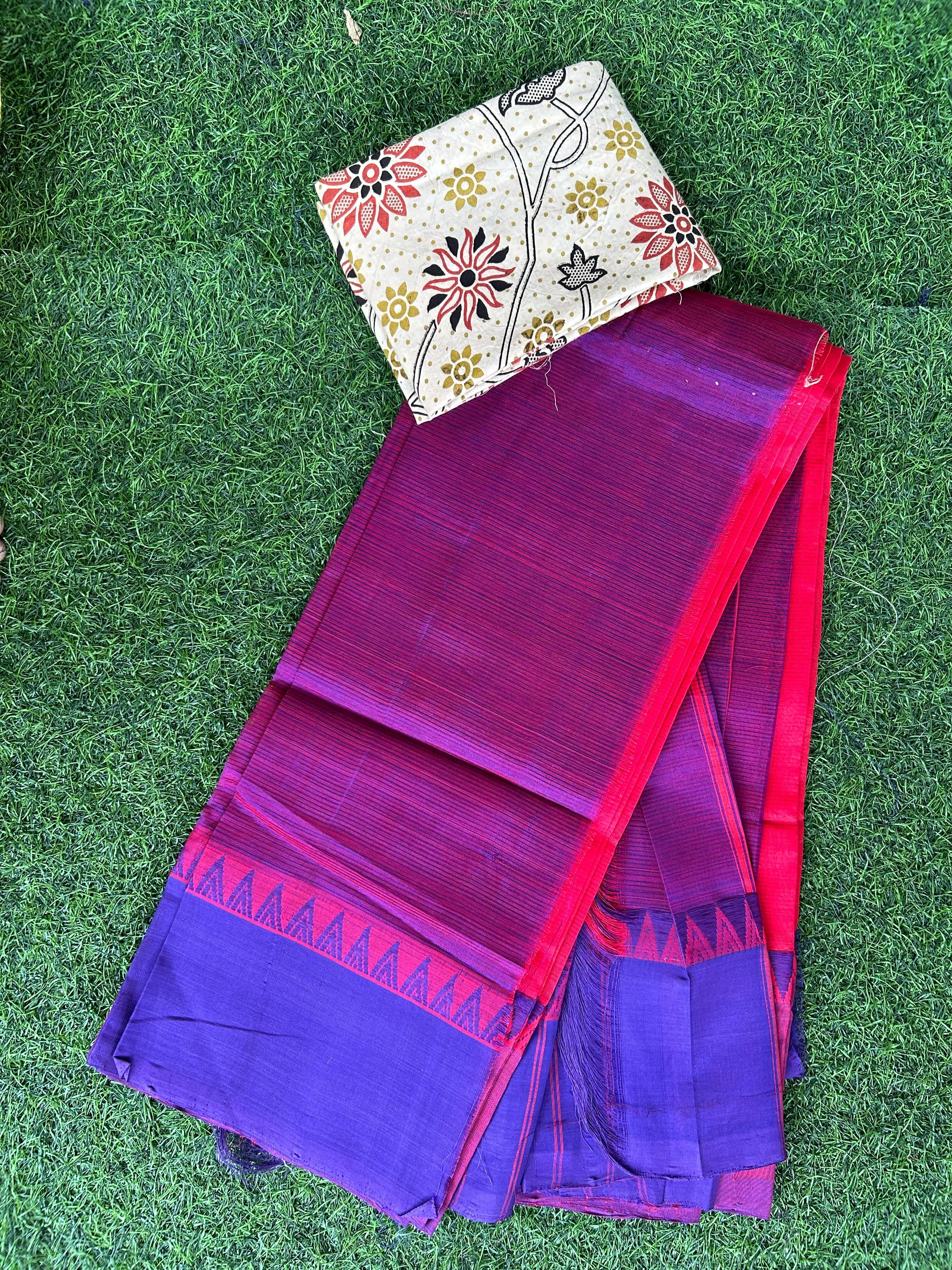 Handloom Mangalagiri Pattu Saree - HMS-M021