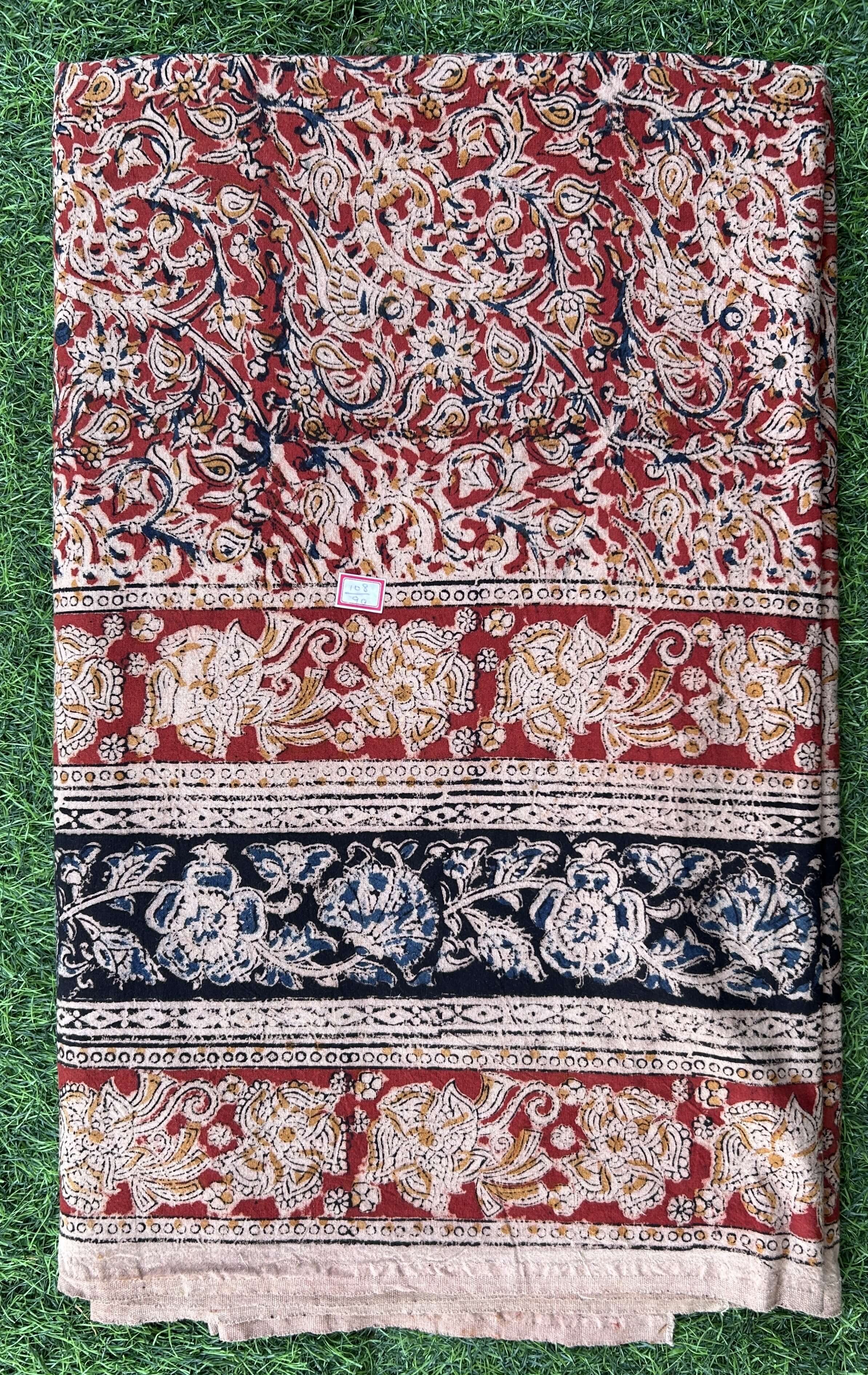 Kalamkari Block Printed Cotton Bed Sheets - KBS042(90*108)