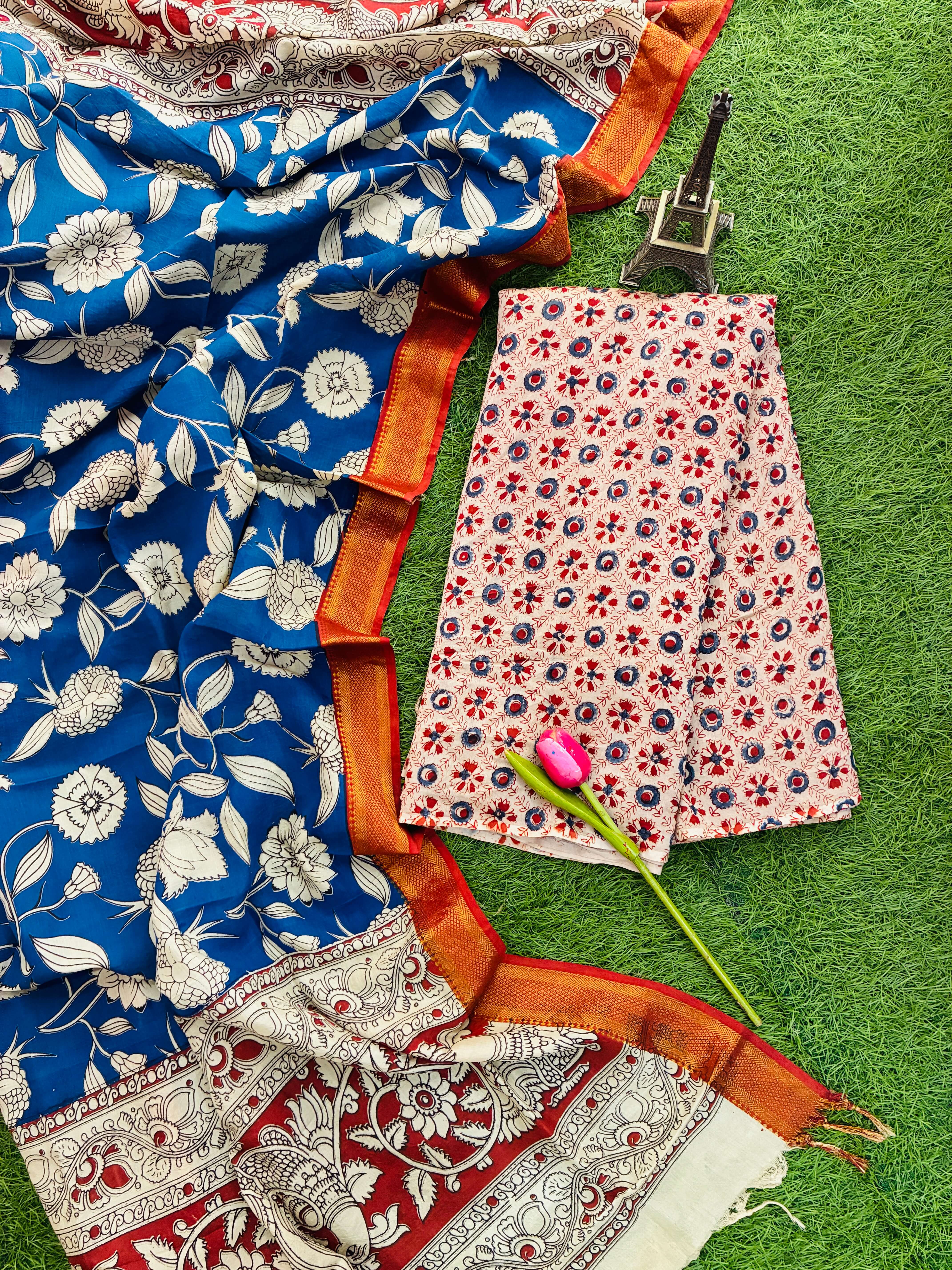 Kalamkari Silk 2-Piece Dress Set – KHP-DSN-M010