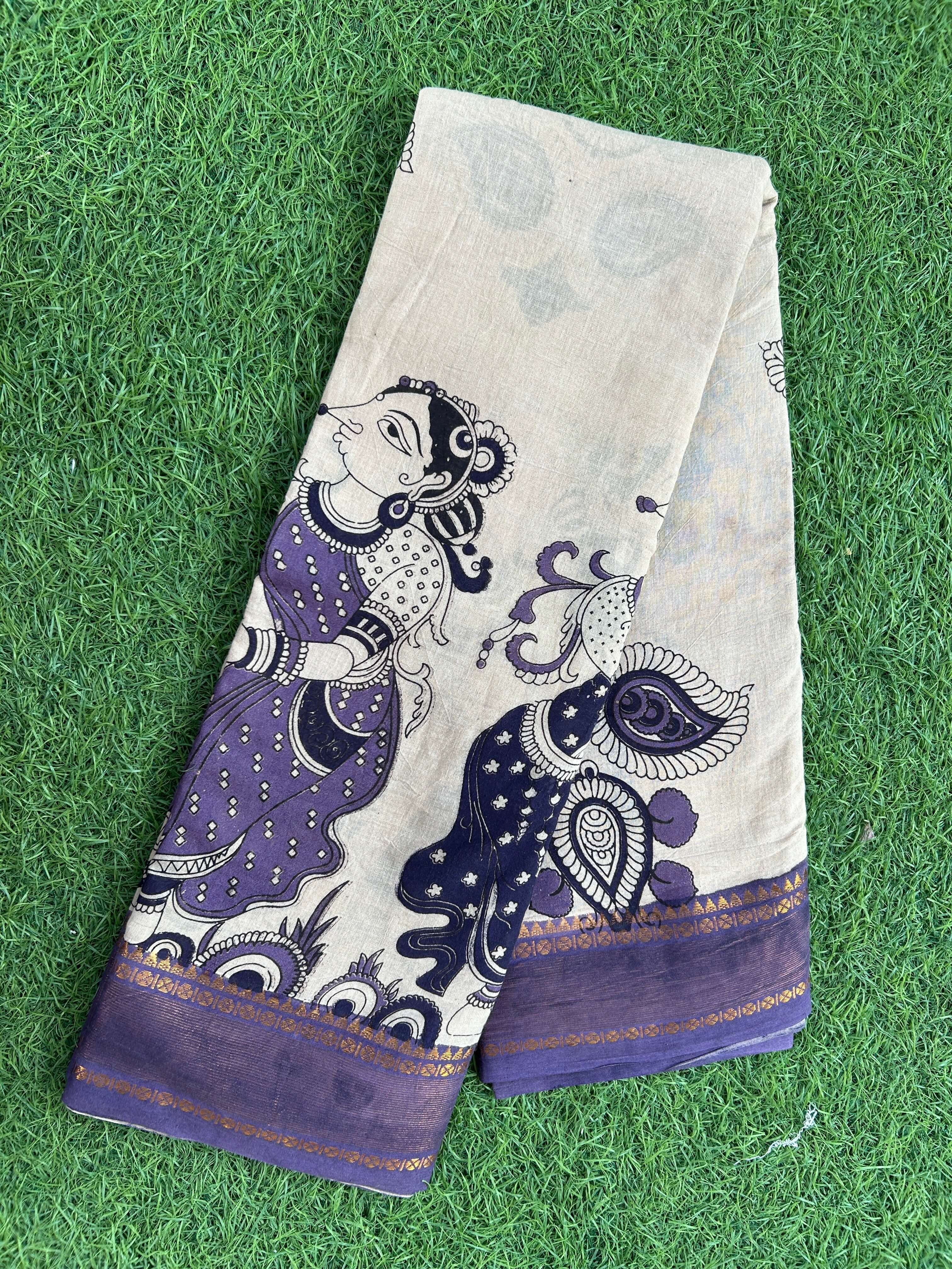 Kalamkari Cotton Nizam Border Saree-KNB-SP-M018