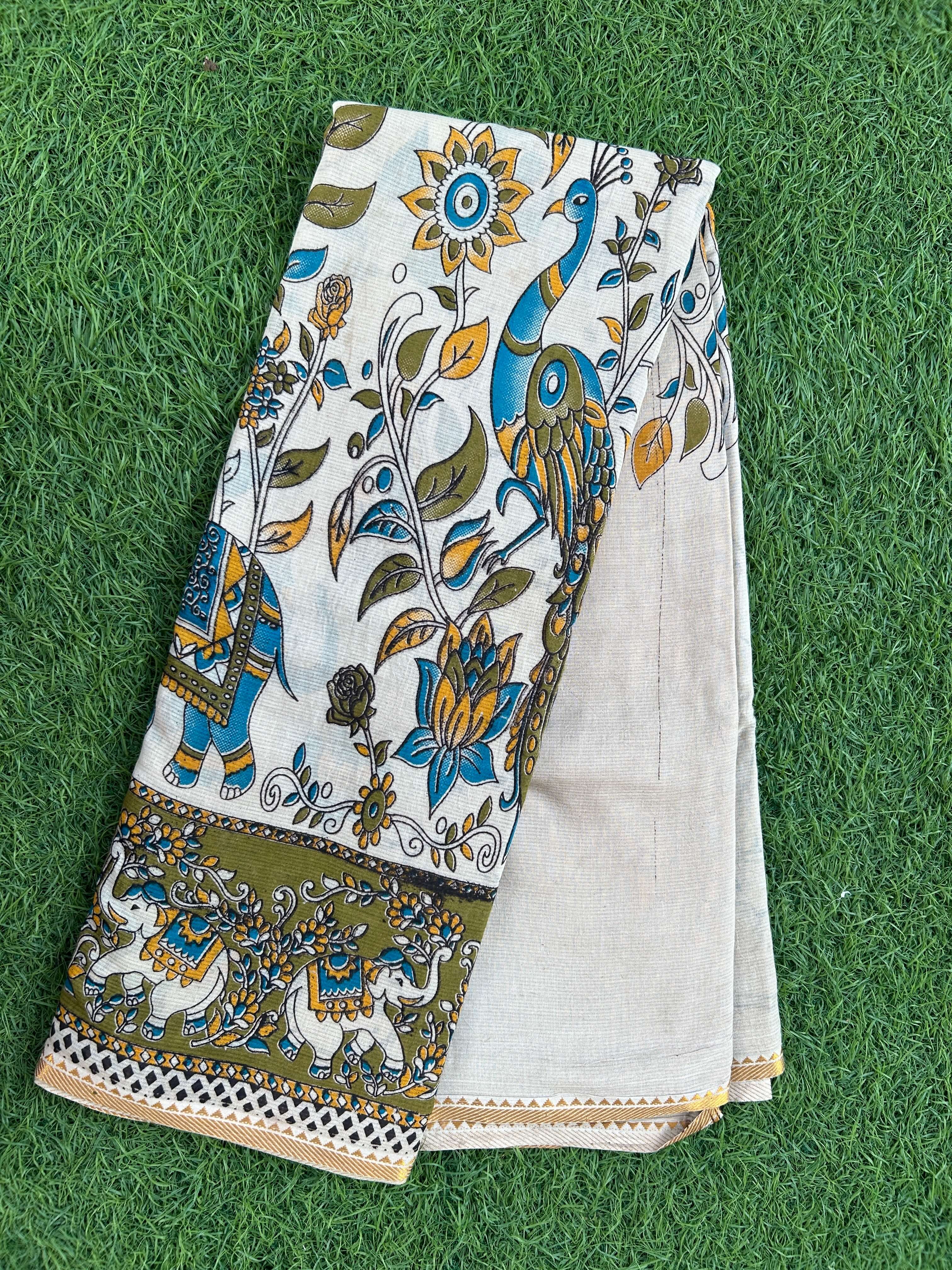 Kalamkari Cotton Nizam Border Saree-KNB-SP-M019