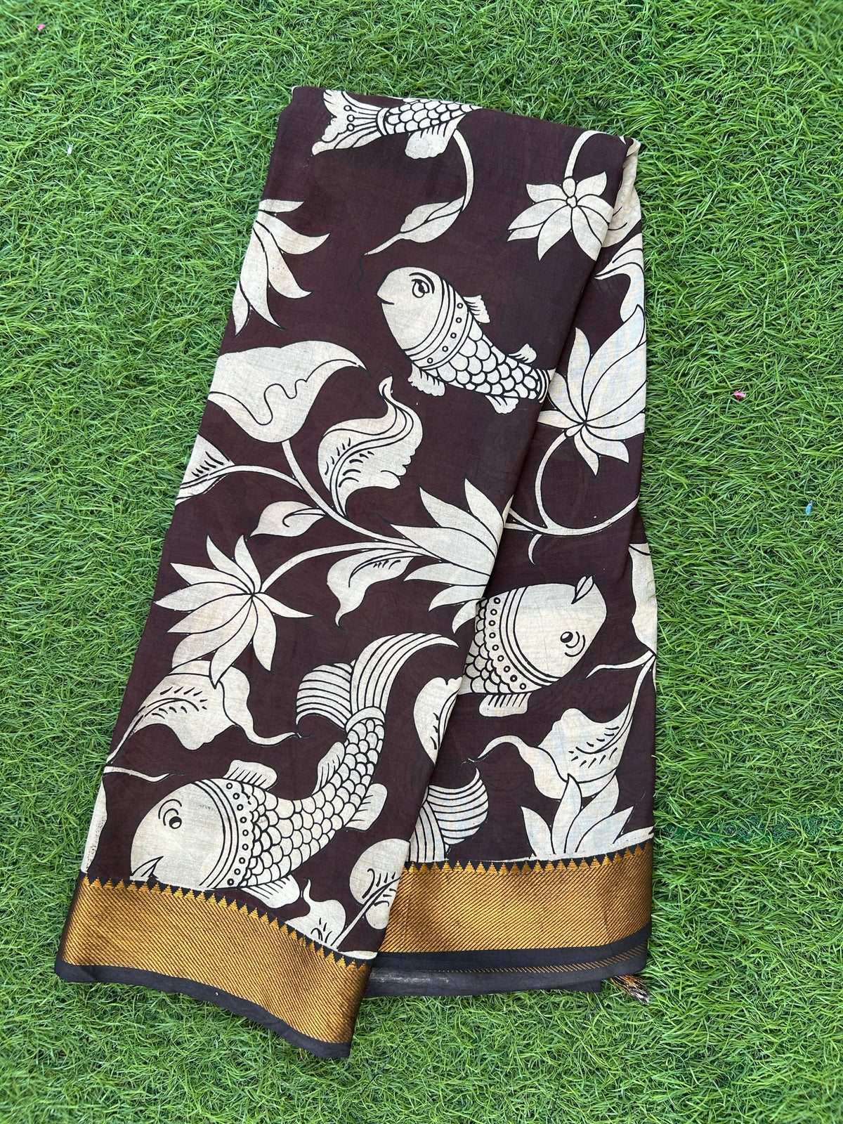 Kalamkari Chennuri Silk Nizam Border Saree-KNB-SP-M379