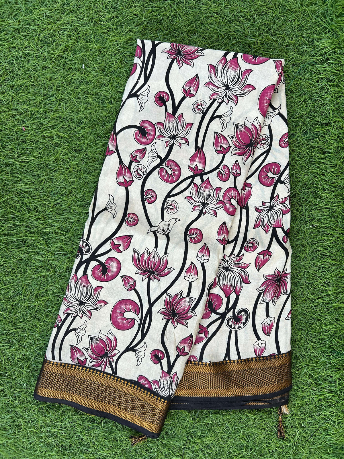 Kalamkari Chennuri Silk Nizam Border Saree-KNB-SP-M381
