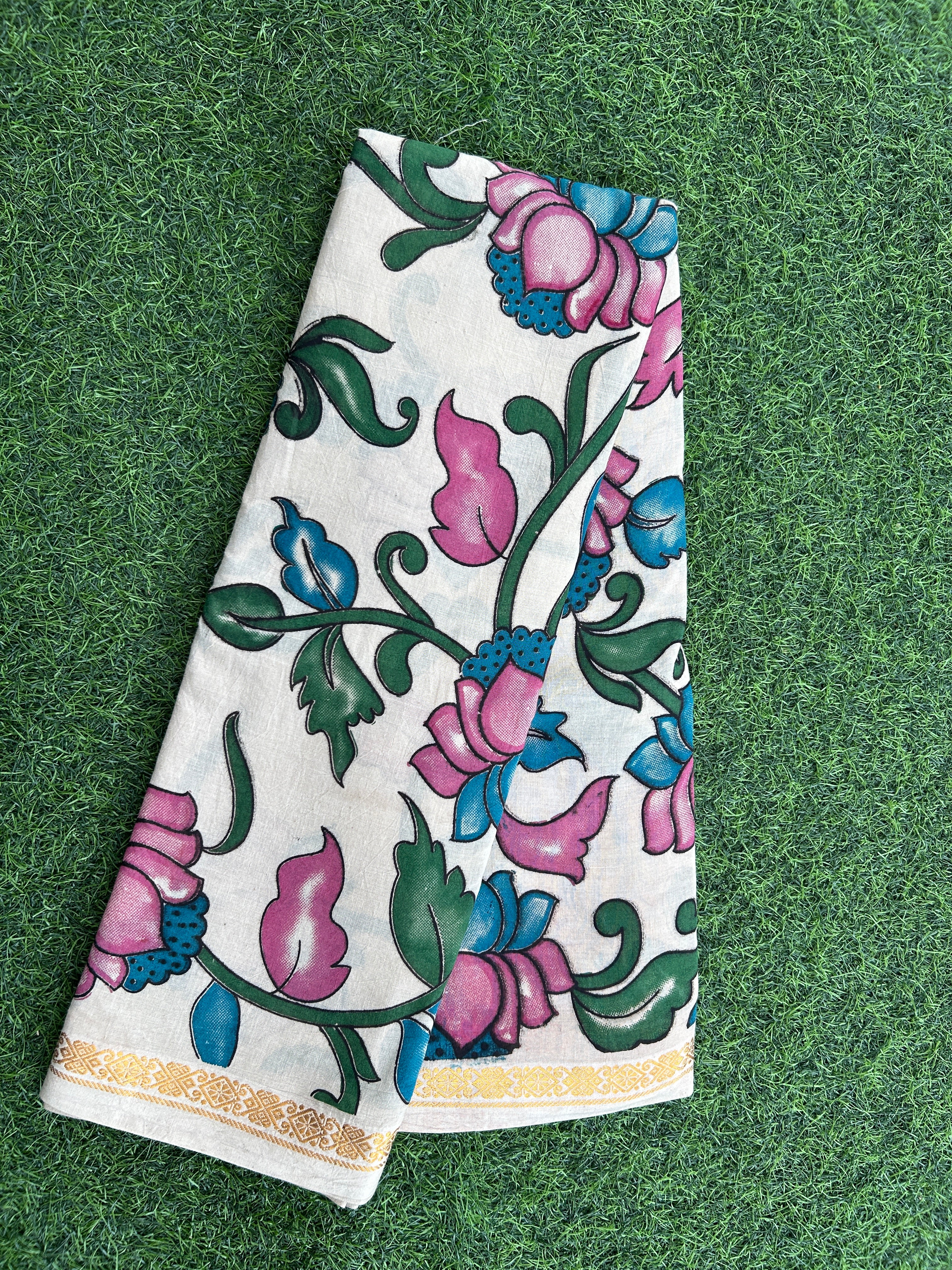 Kalamkari Cotton Nizam Border Saree-KNB-SP-M013
