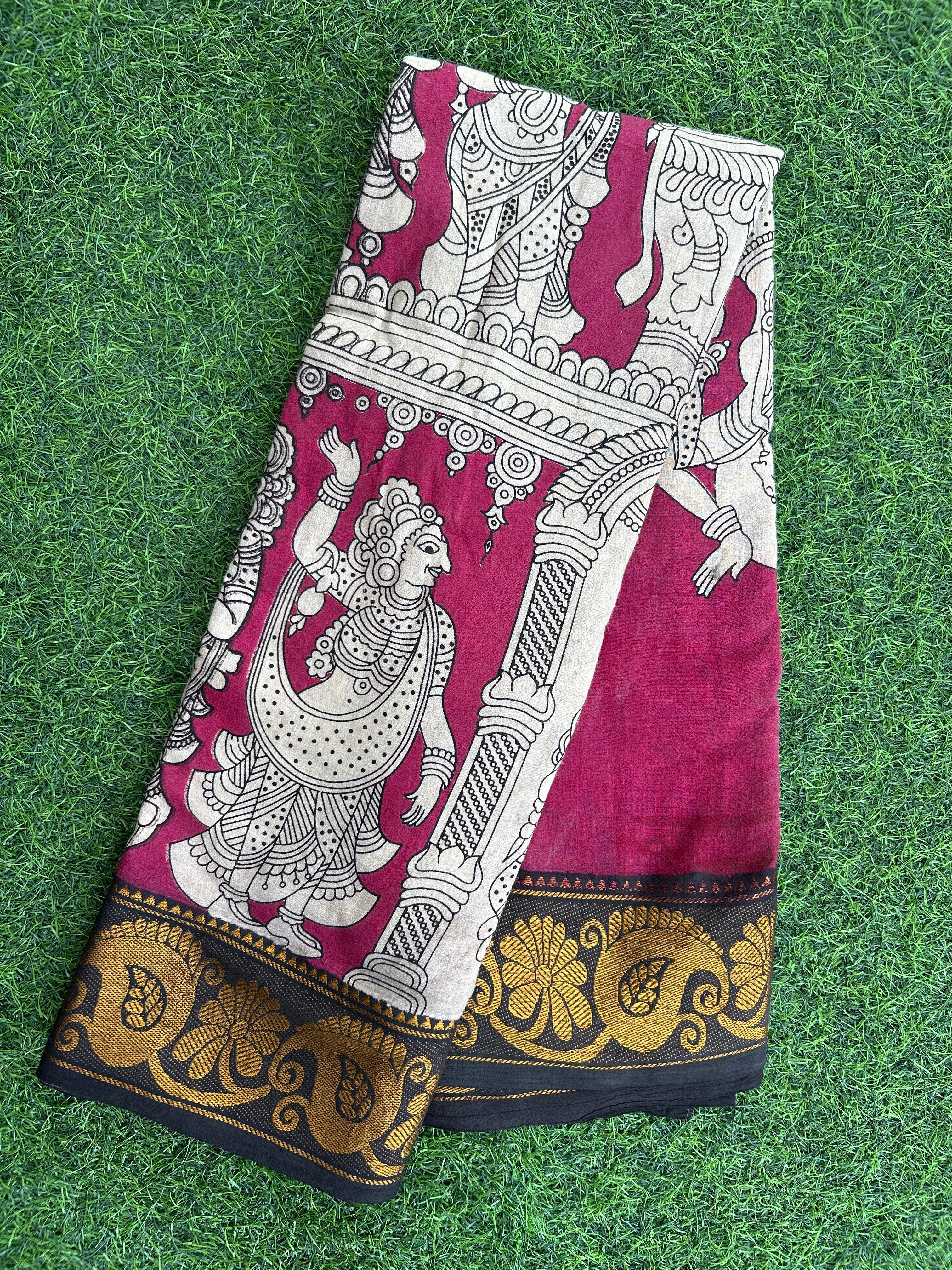 Kalamkari Cotton Nizam Border Saree-KNB-SP-M012