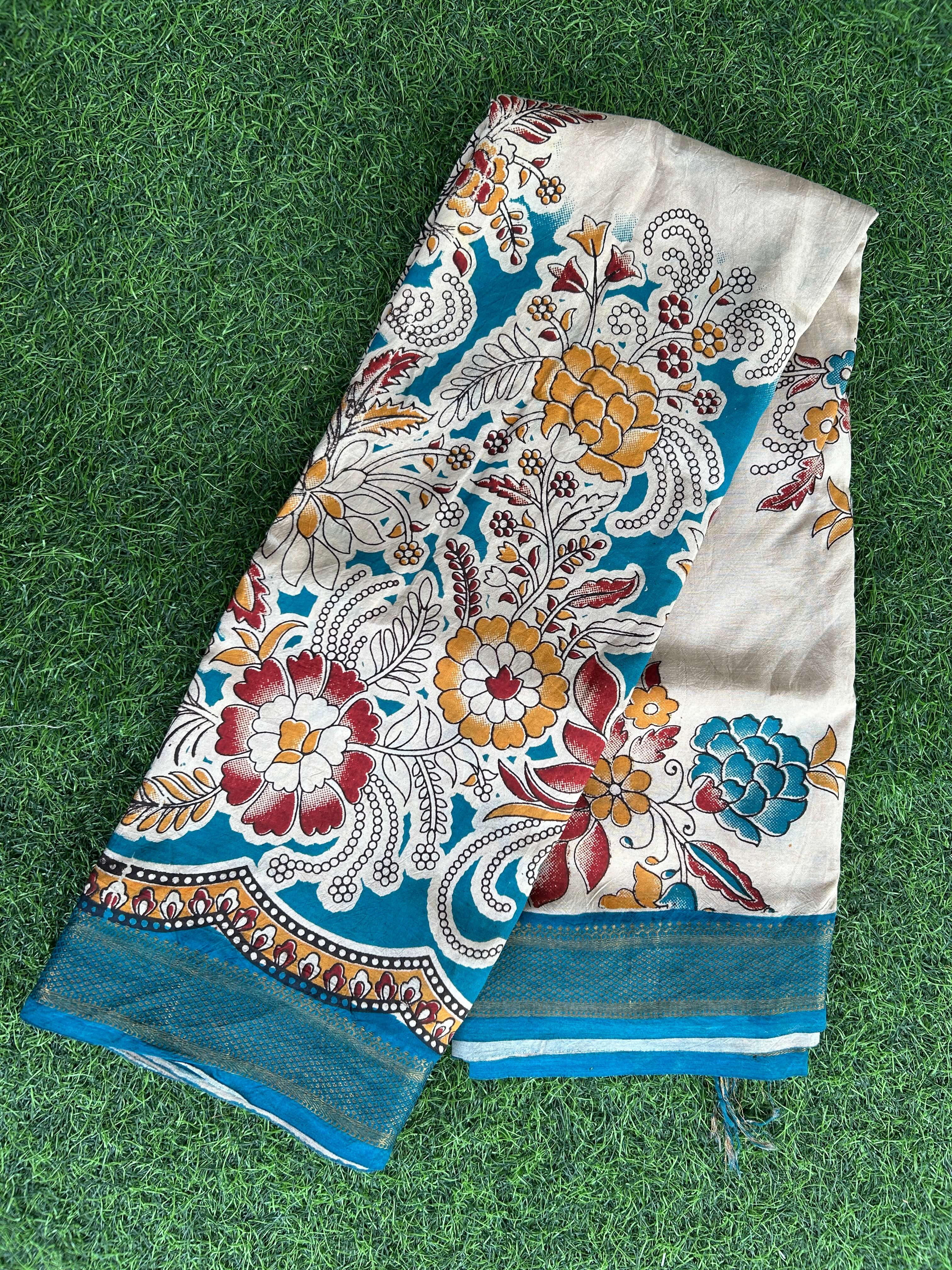 Kalamkari Chennuri Silk Nizam Border Saree-KNB-SP-M324