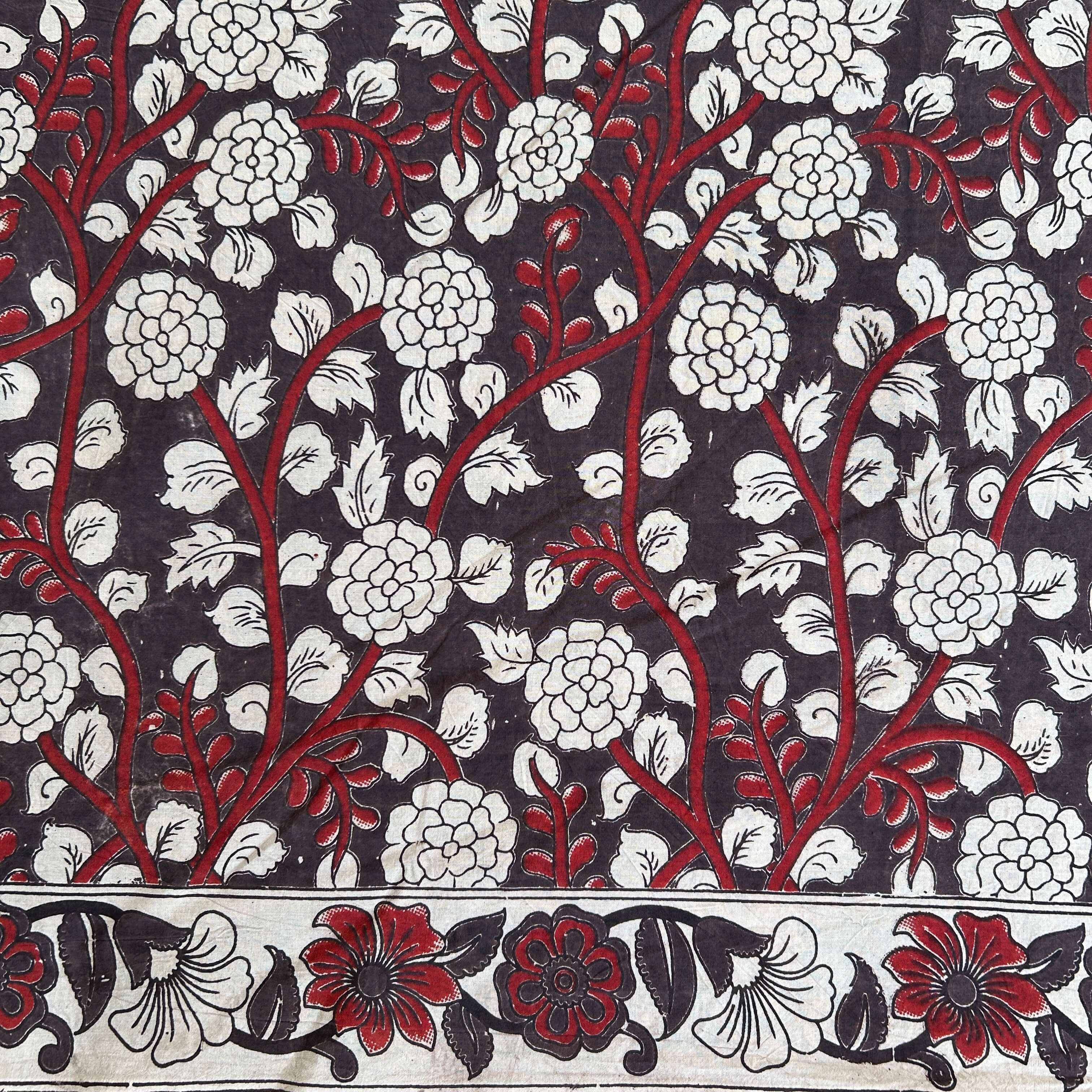 Kalamkari Screen Printed Cotton Fabric - M002