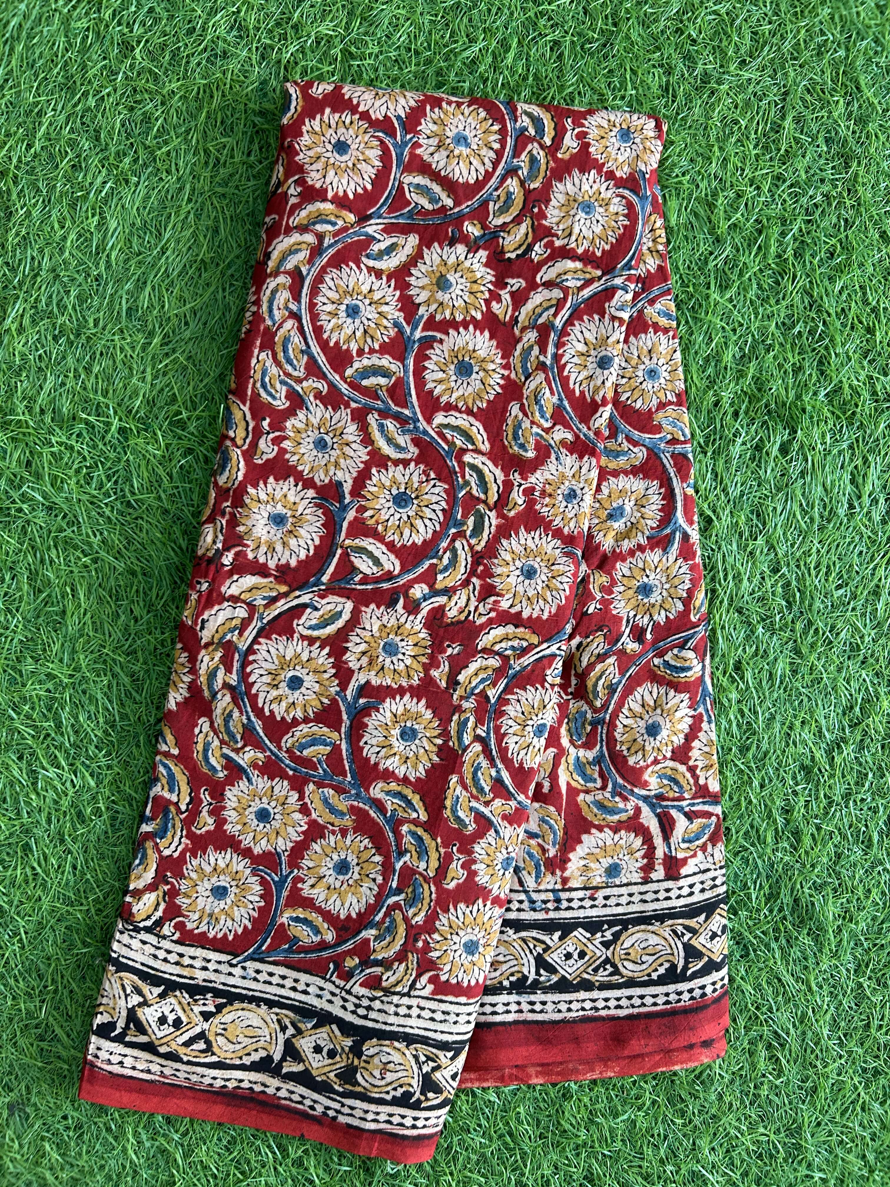 Hand Block Printed Kalamkari Saree KCH-M222