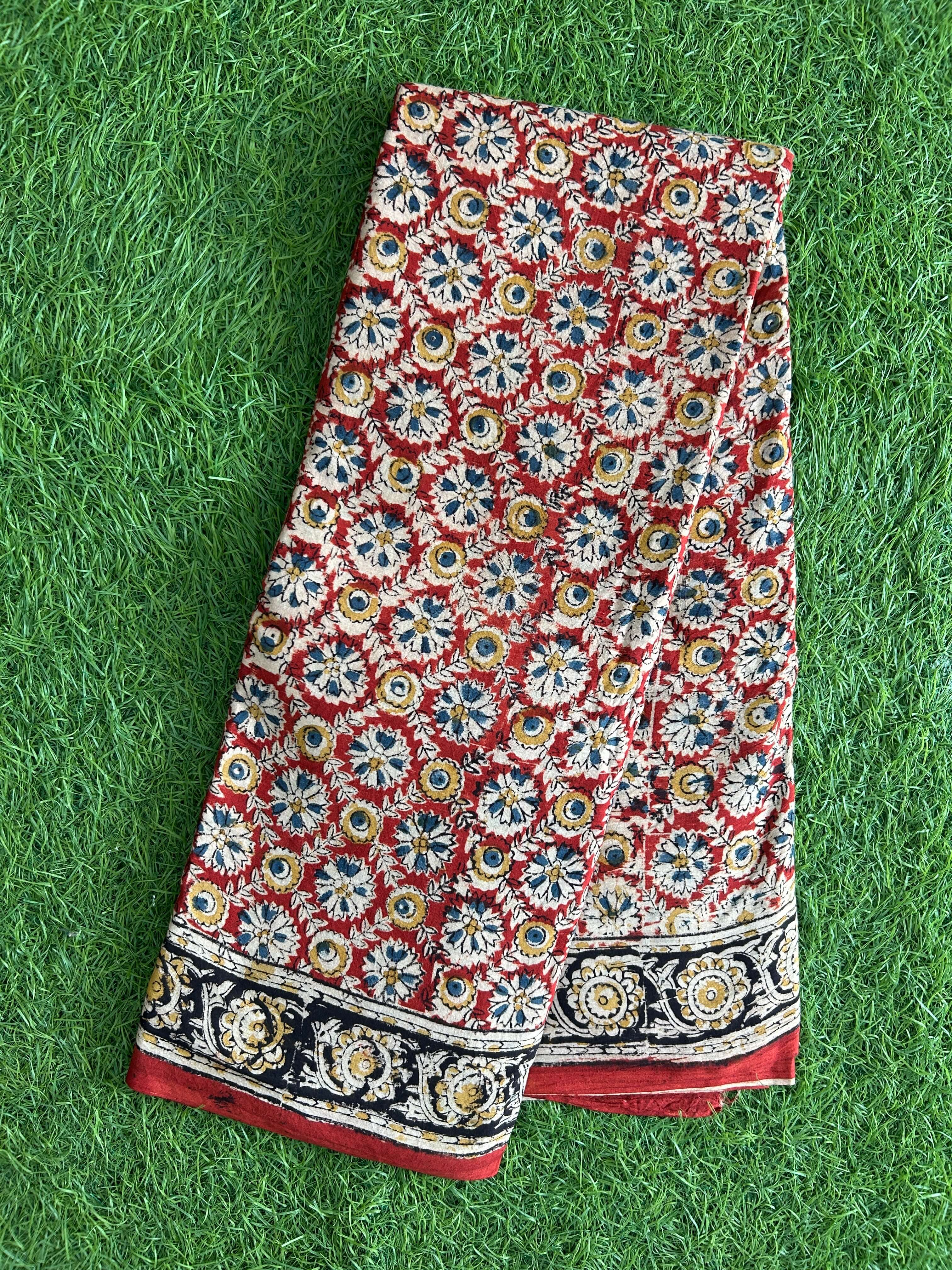 Hand Block Printed Kalamkari Saree KCH-M223