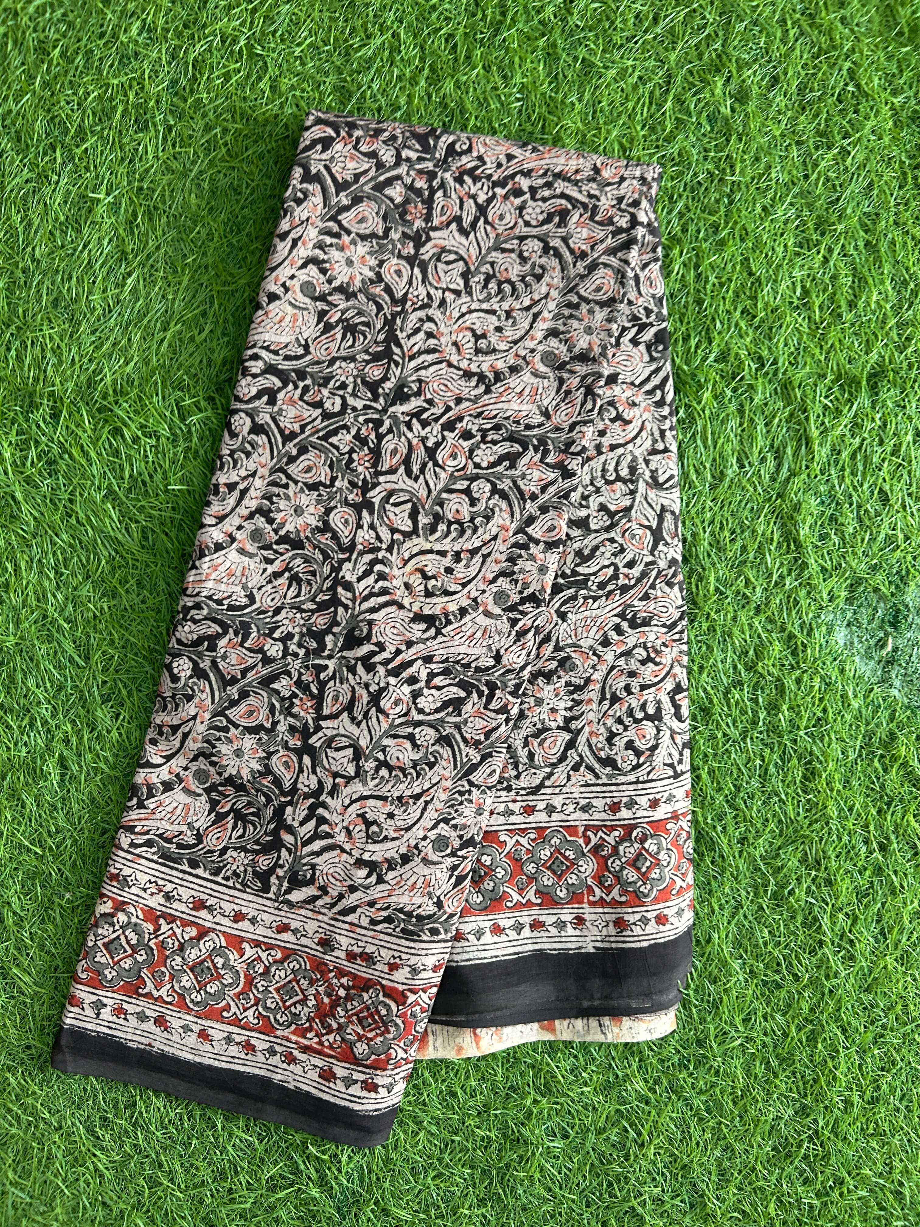 Hand Block Printed Kalamkari Saree KCH-M224