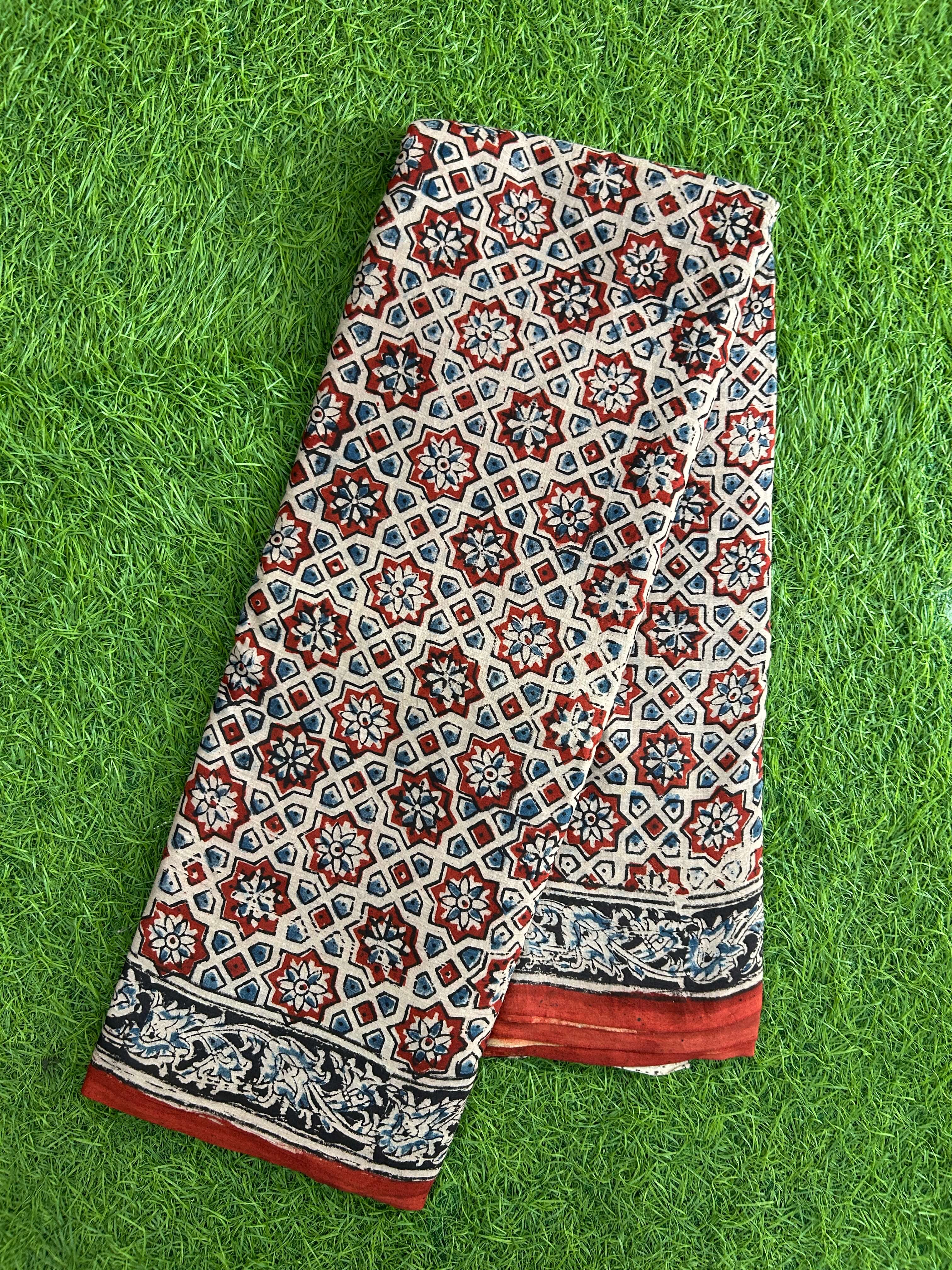 Hand Block Printed Kalamkari Saree KCH-M226