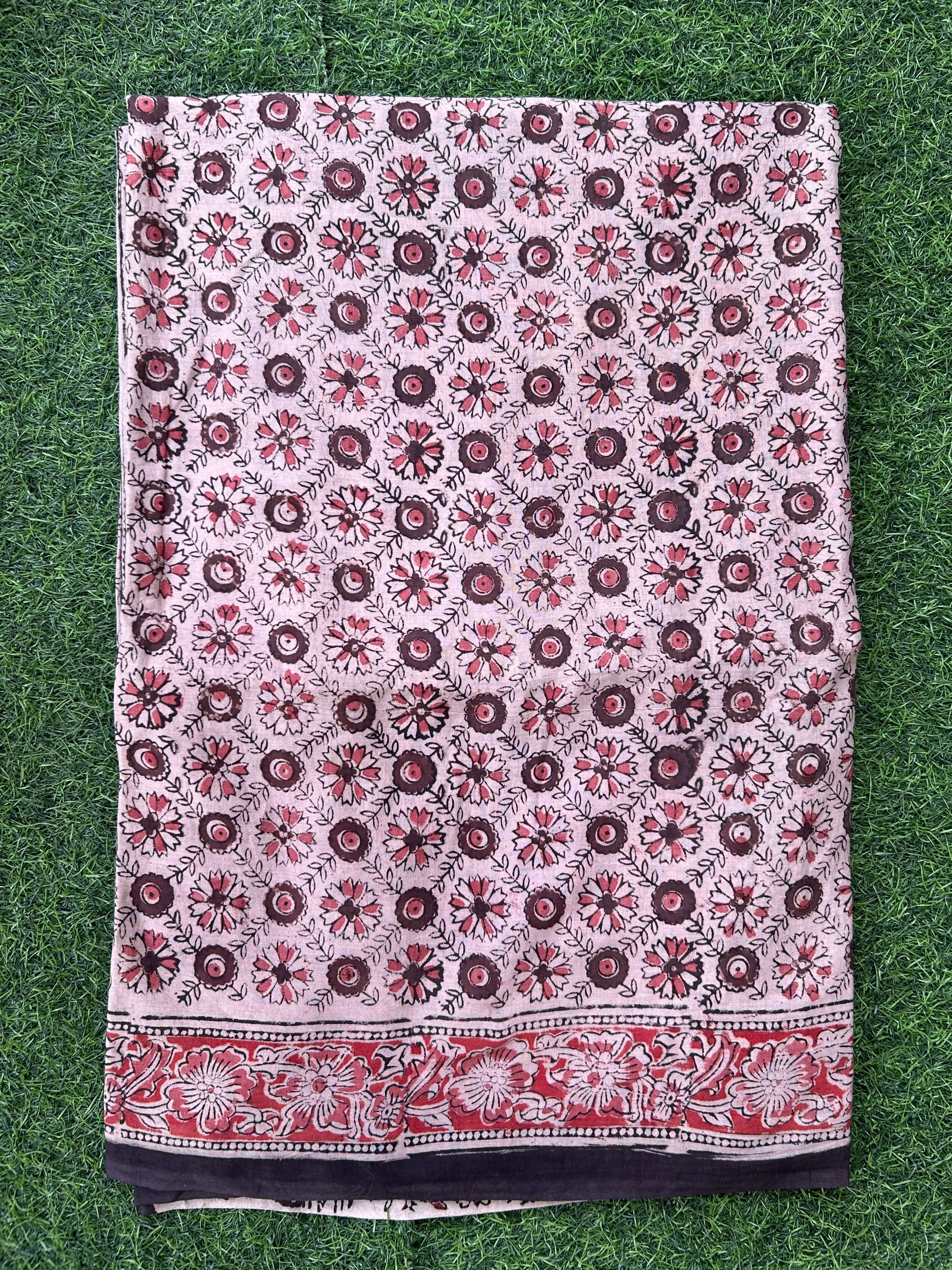 Hand Block Printed Kalamkari Saree KCH-M229