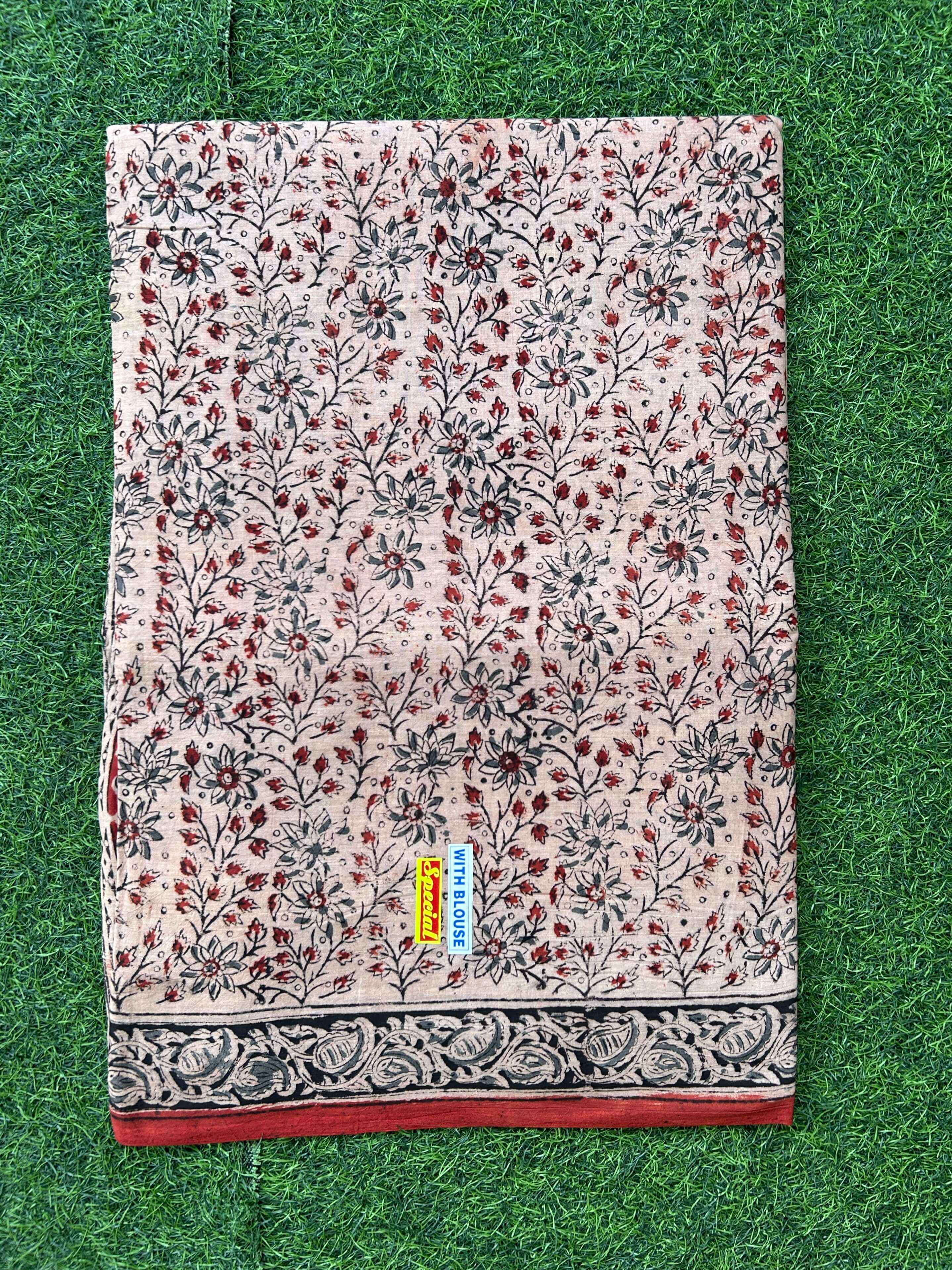 Hand Block Printed Kalamkari Saree KCH-M231