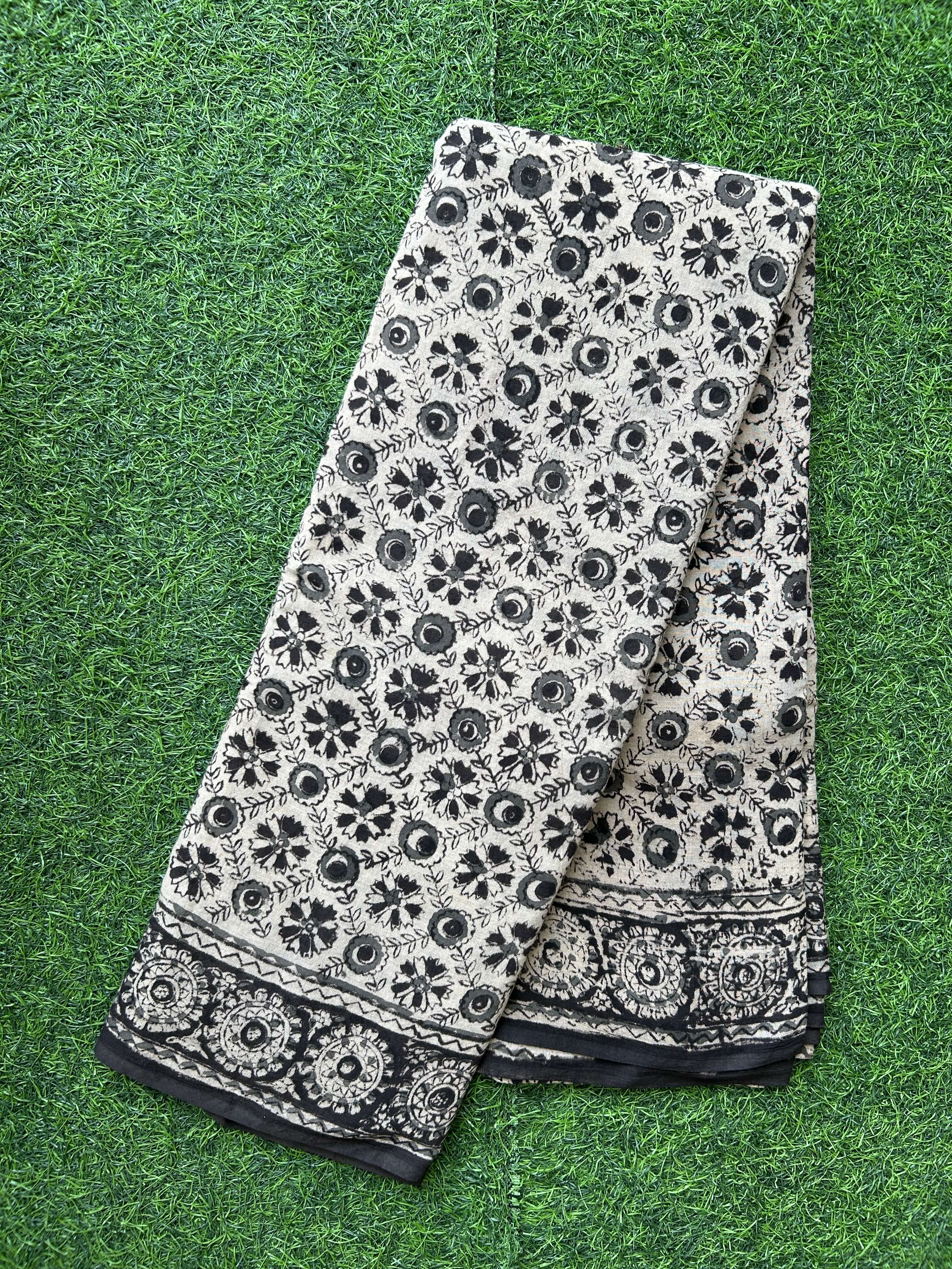 Hand Block Printed Kalamkari Saree KCH-M239