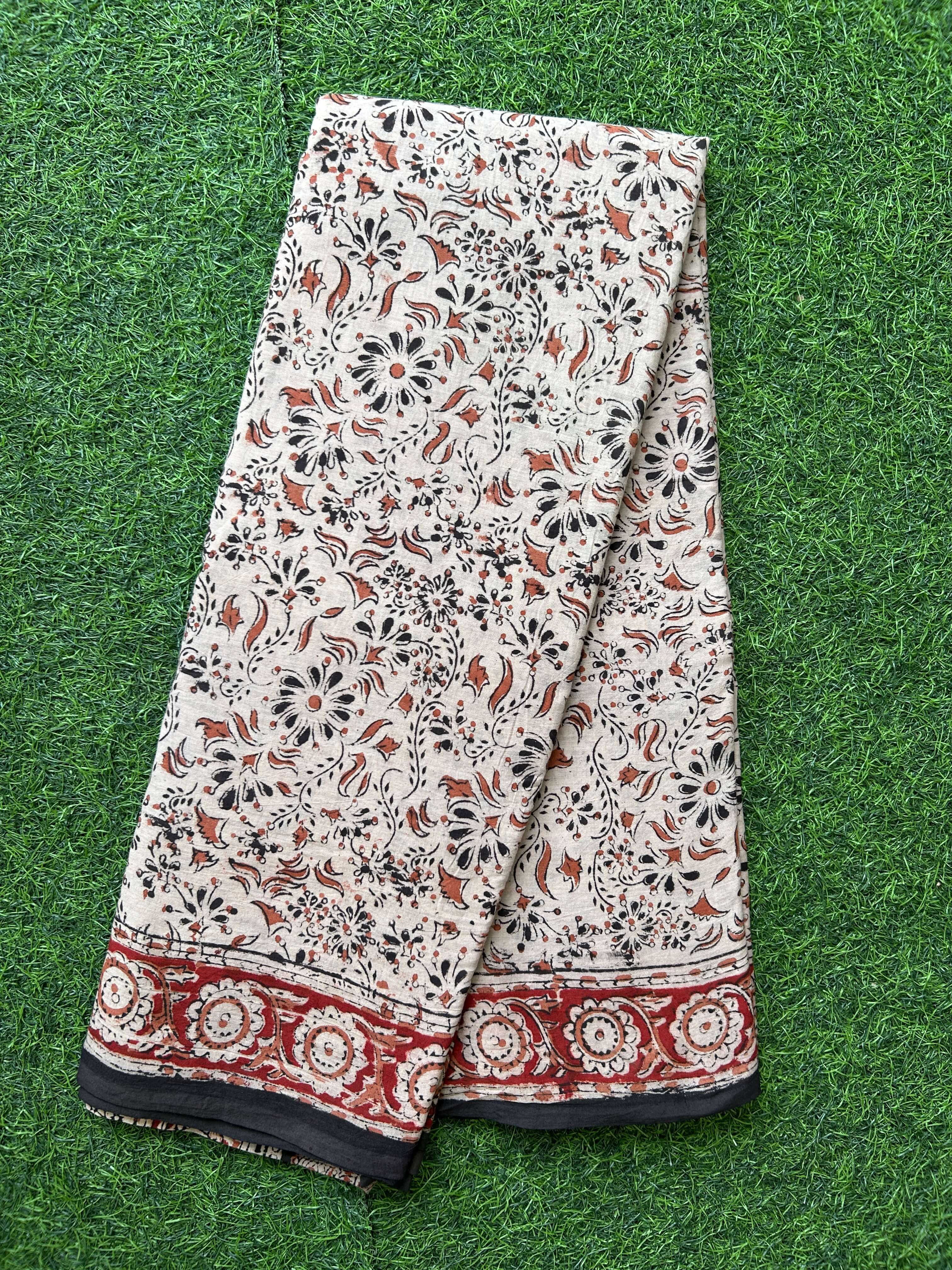 Hand Block Printed Kalamkari Saree KCH-M241