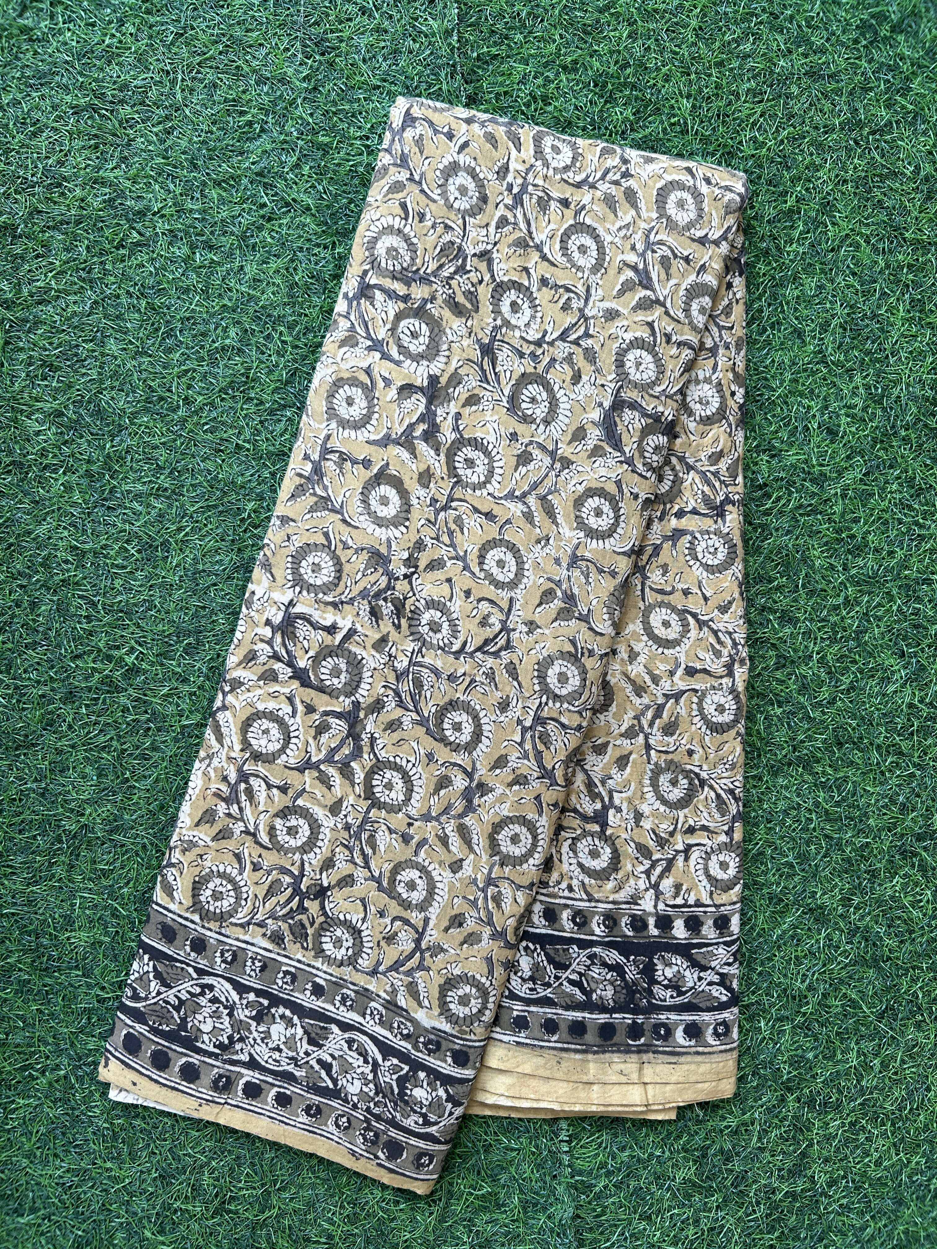 Hand Block Printed Kalamkari Saree KCH-M242