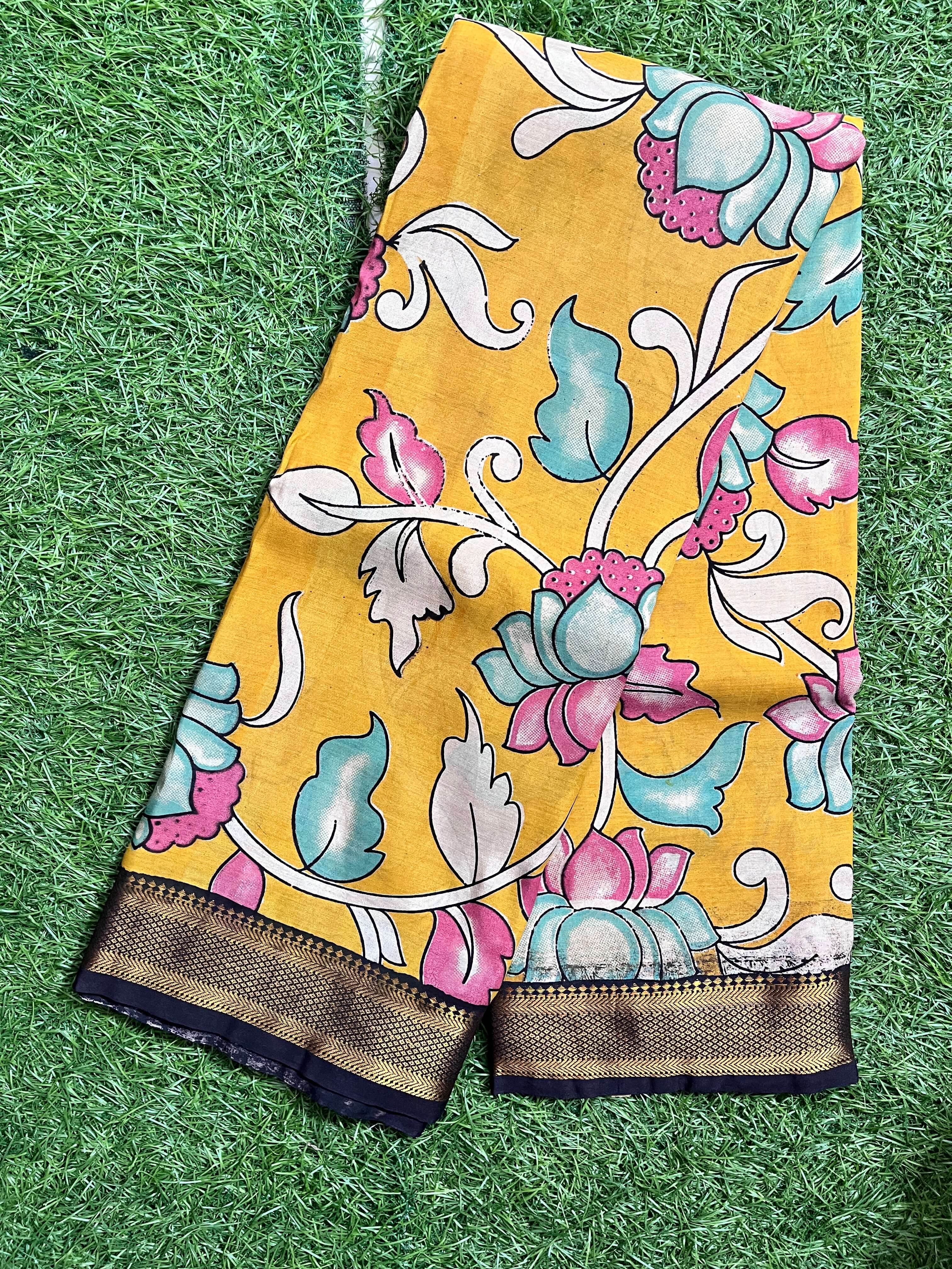 Kalamkari Chennuri Silk Nizam Border Saree-KNB-SP-M179