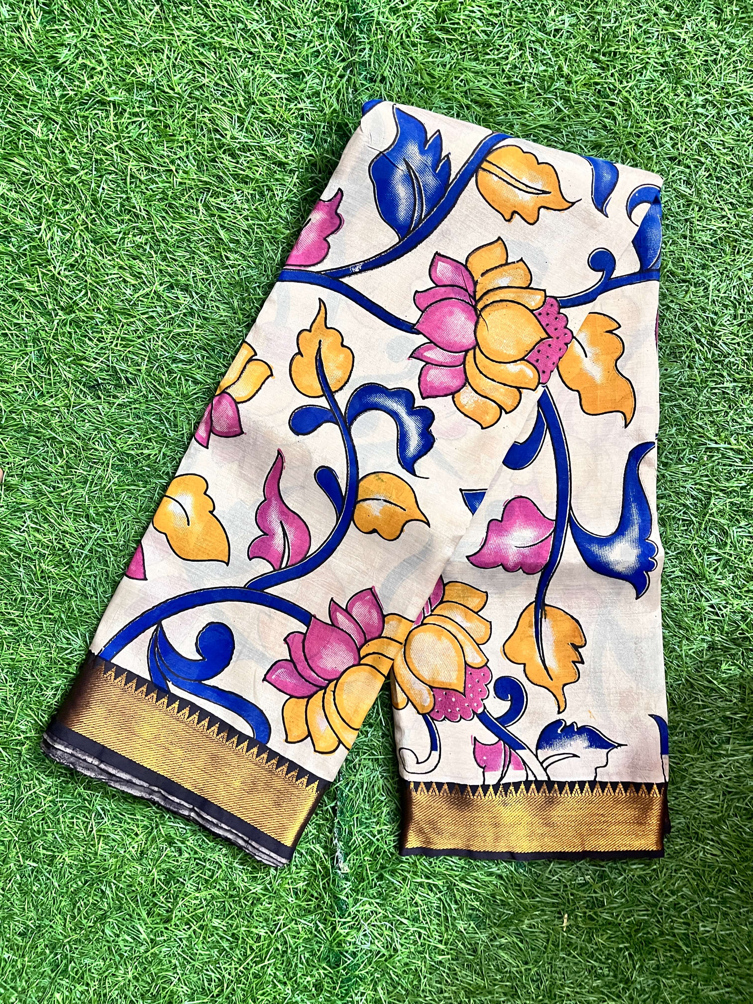 Kalamkari Chennuri Silk Nizam Border Saree-KNB-SP-M180