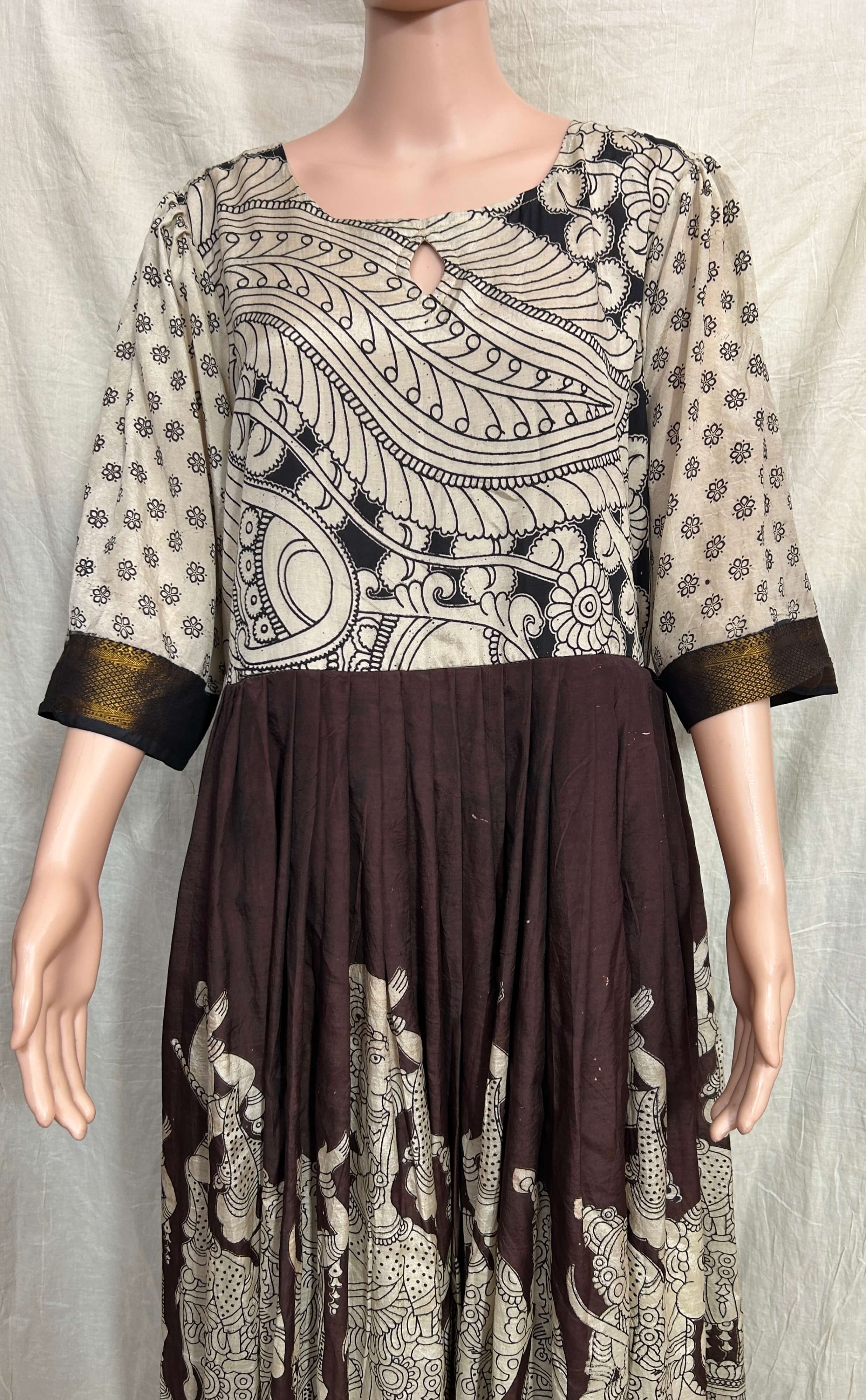 Nizam Border Chennuri Silk Long Frock -NBF-M004