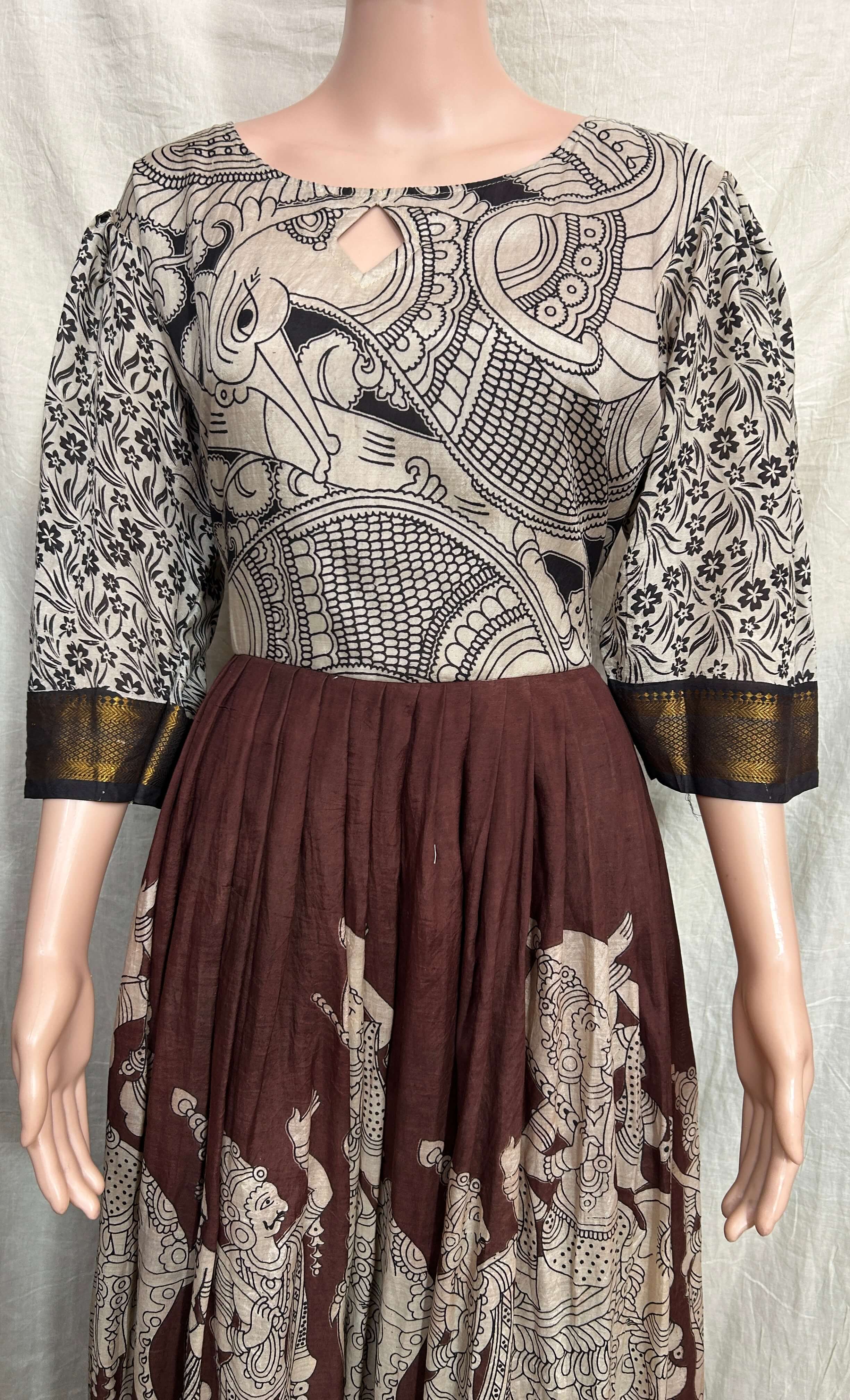 Nizam Border Chennuri Silk Long Frock -NBF-M005