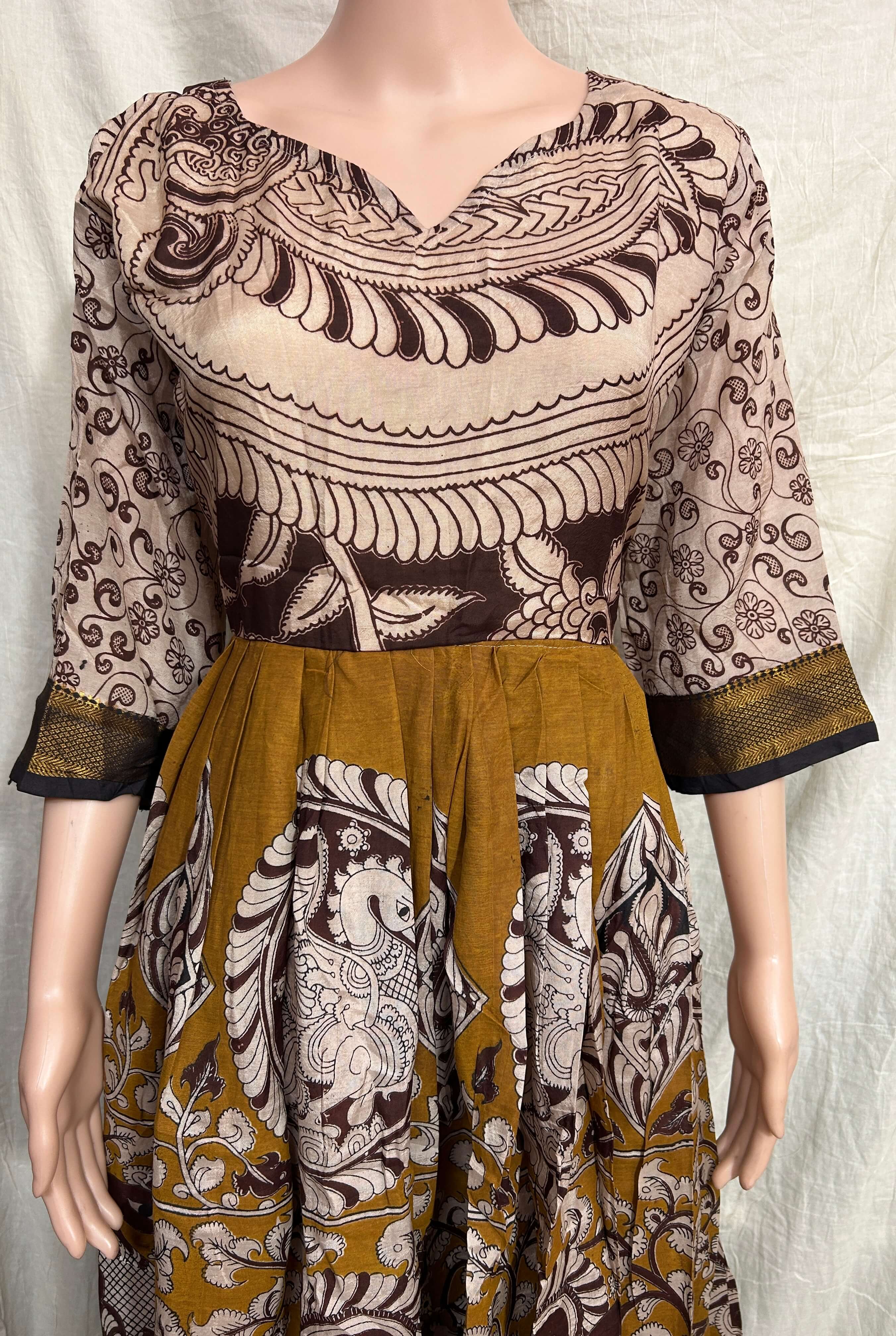 Nizam Border Chennuri Silk Long Frock -NBF-M008