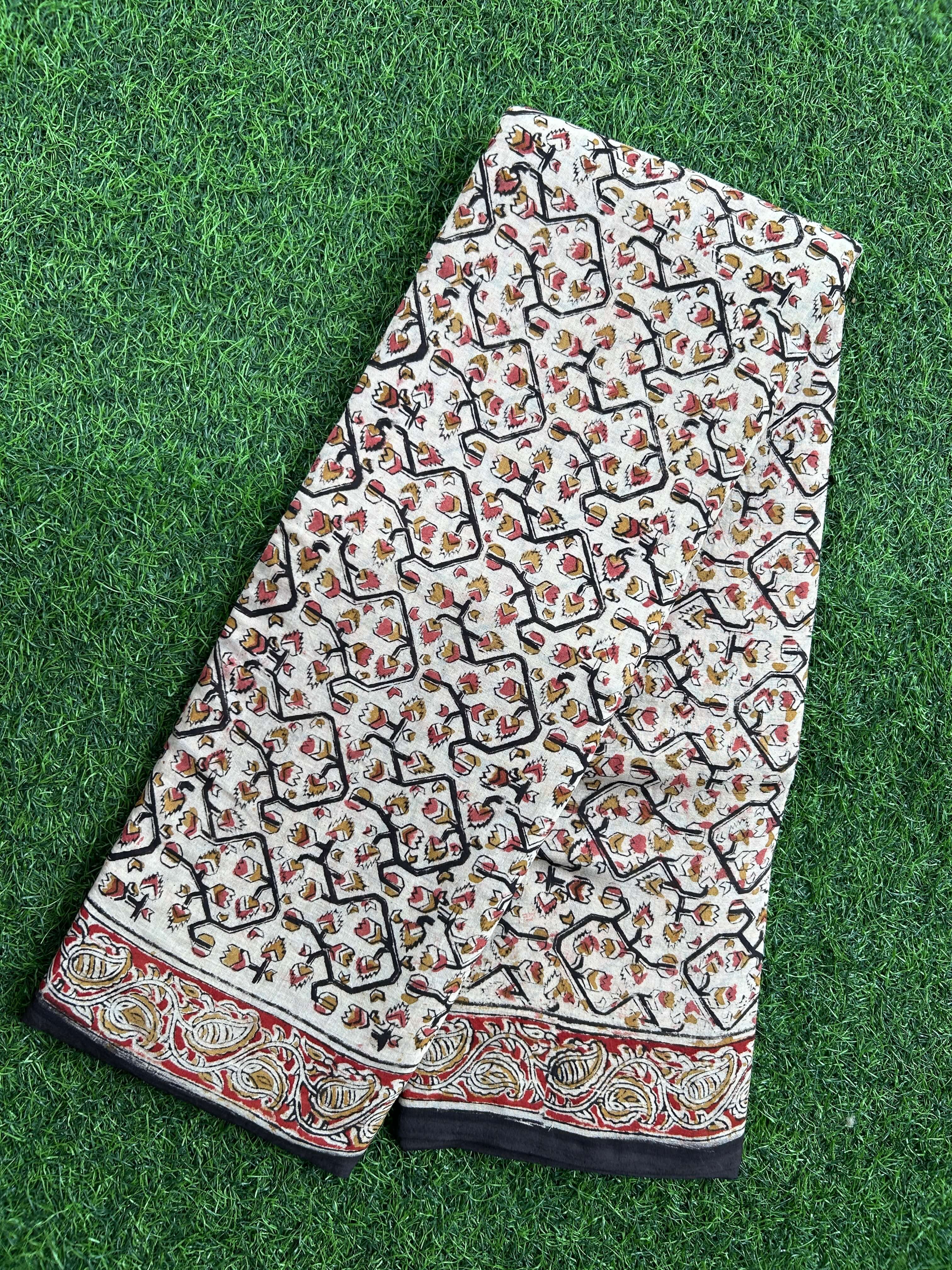 Hand Block Printed Kalamkari Saree KCH-M247