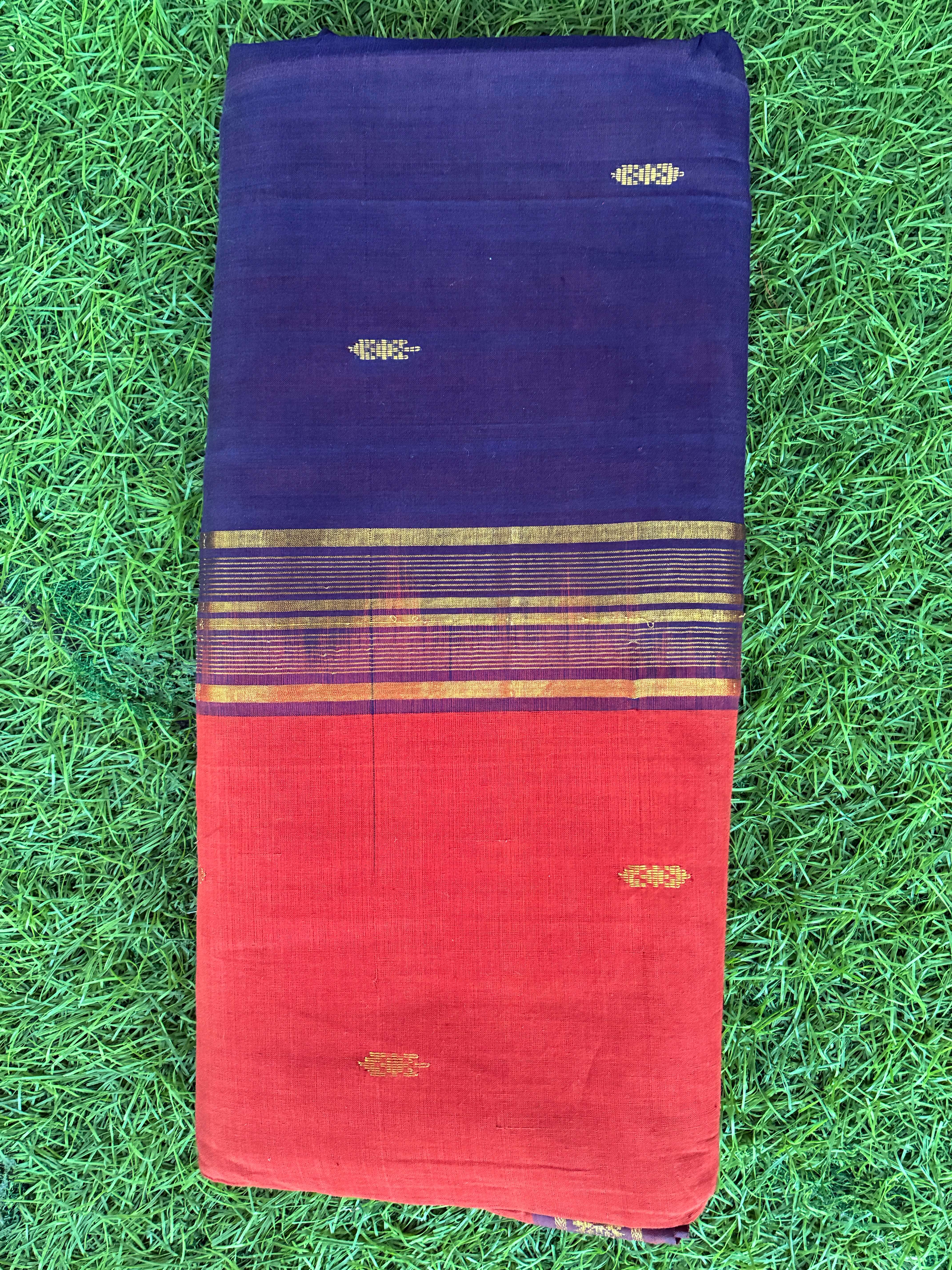 Pure Cotton Handloom Saree – 9 Yards-HS9-004