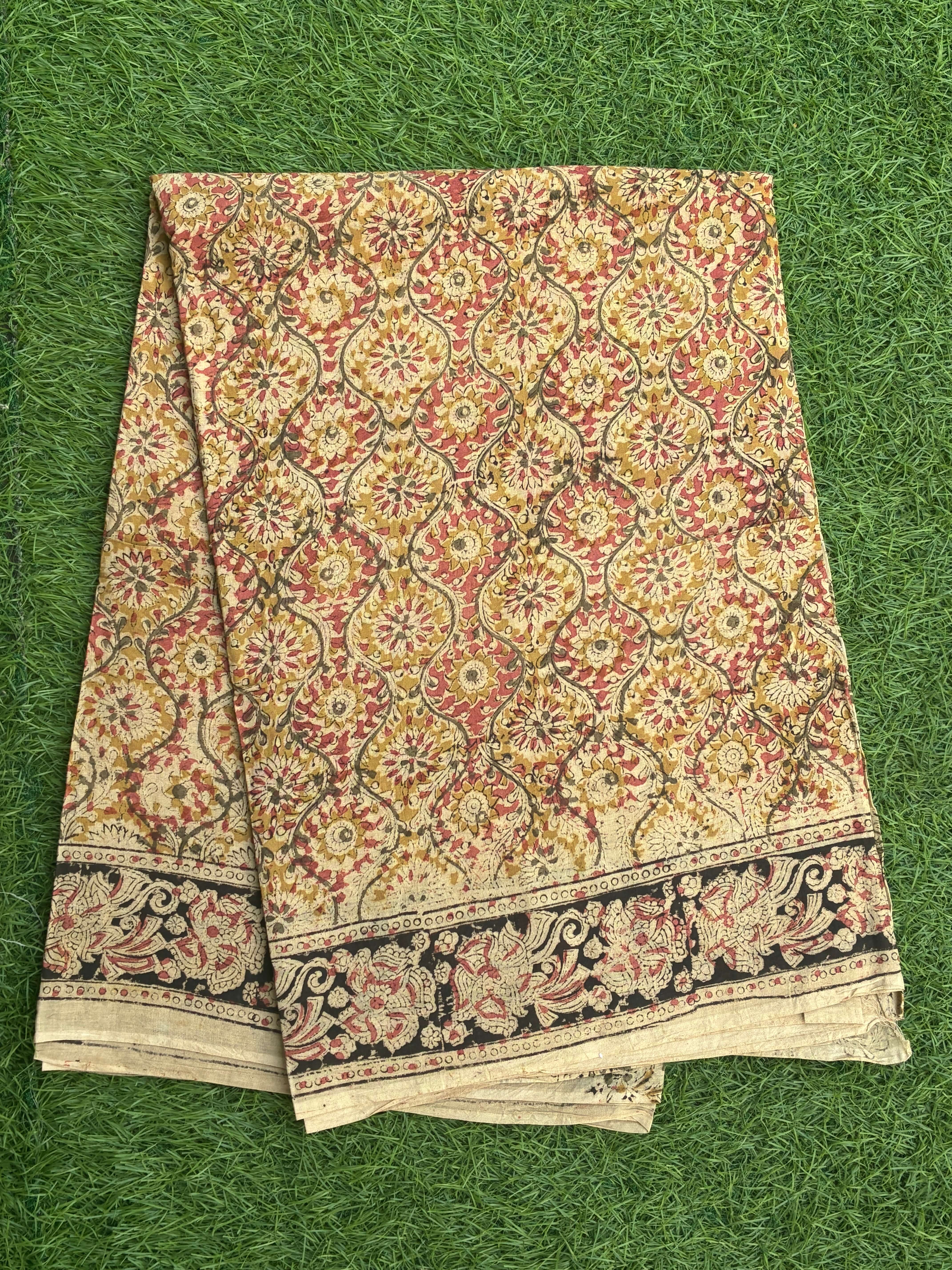Kalamkari Cotton Handblock Printed Saree-CLRS-HPC-M009