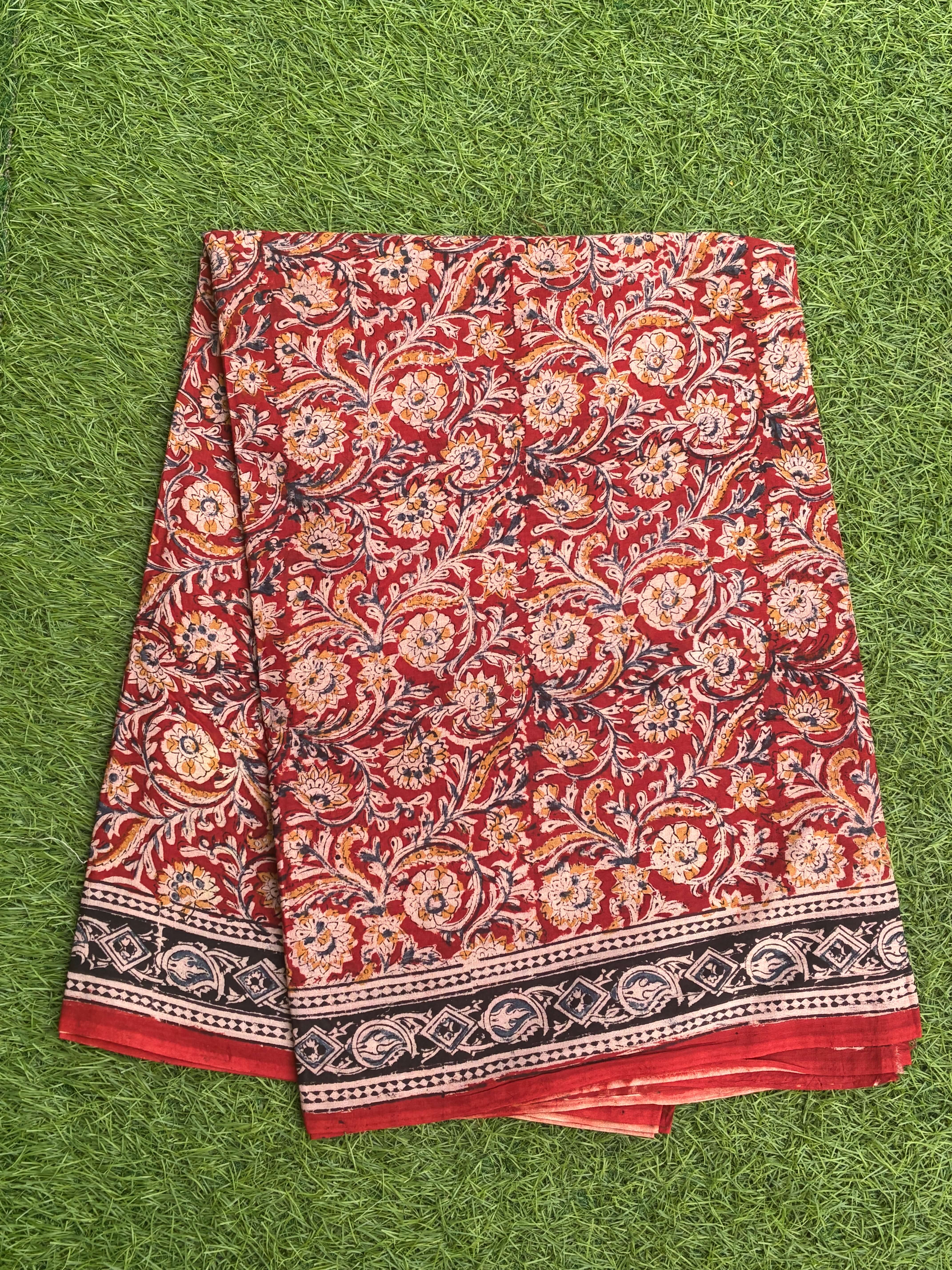 Kalamkari Cotton Handblock Printed Saree-CLRS-HPC-M011