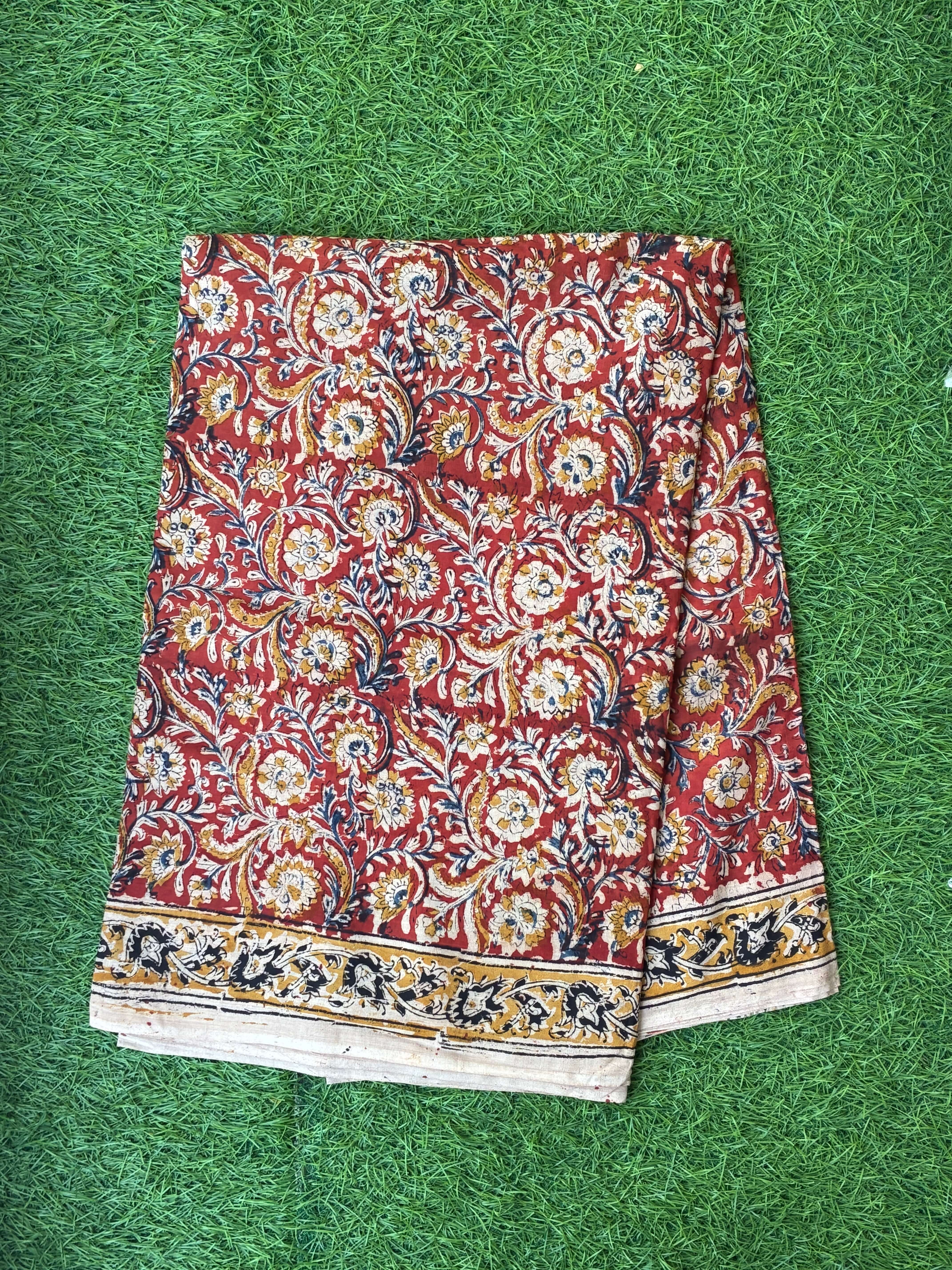 Kalamkari Cotton Handblock Printed Saree-CLRS-HPC-M019