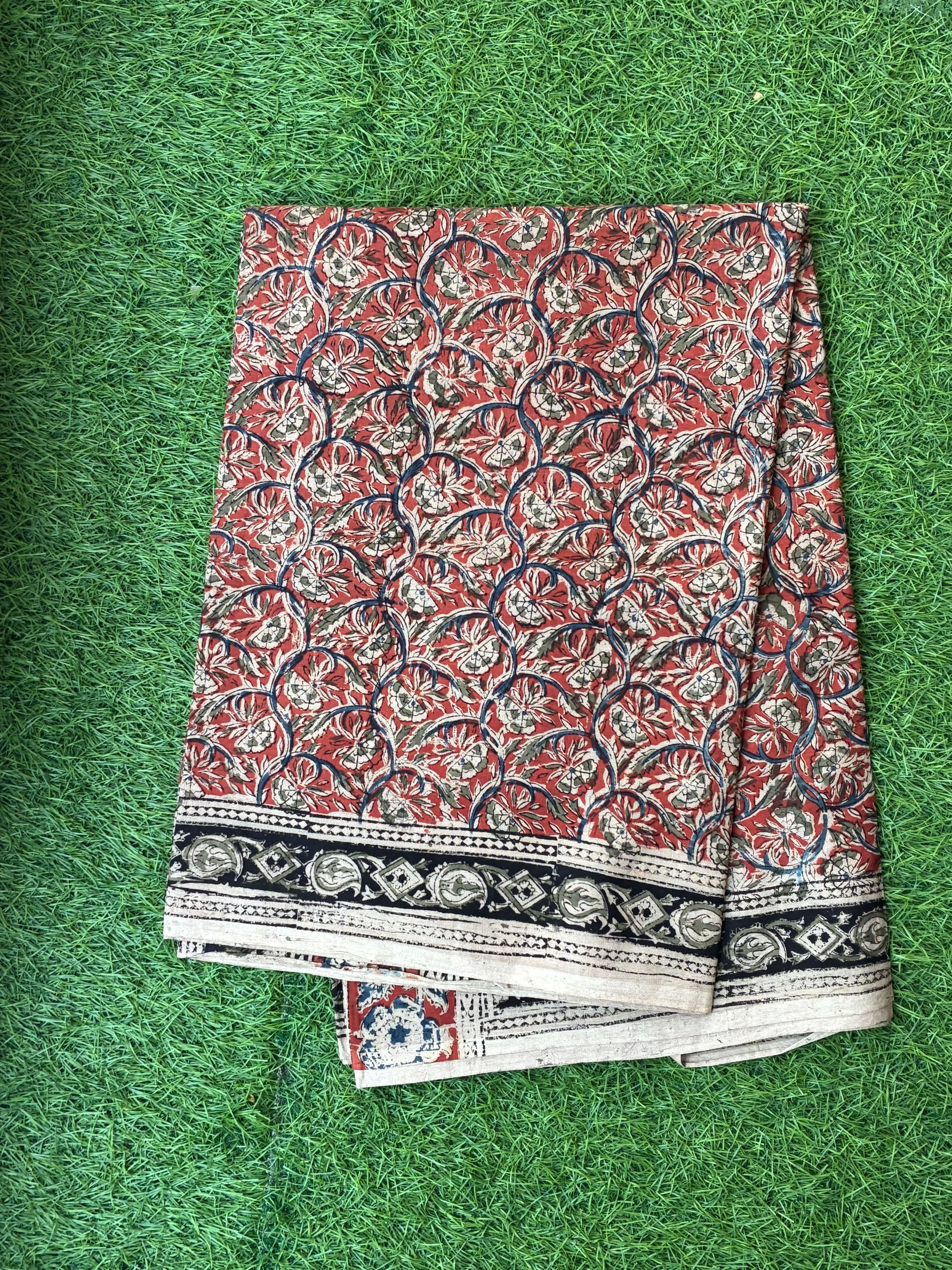 Kalamkari Cotton Handblock Printed Saree-CLRS-HPC-M025