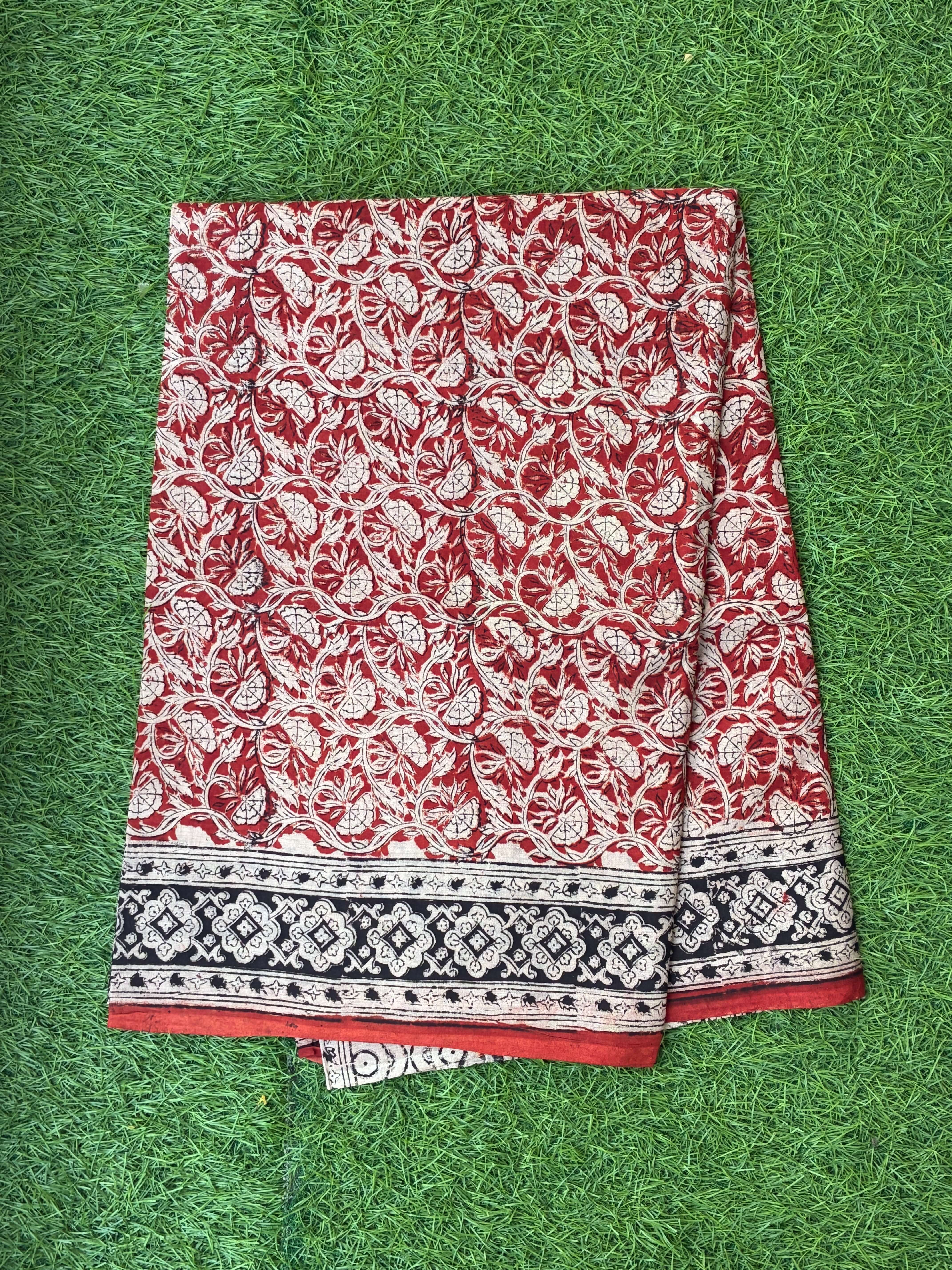 Kalamkari Cotton Handblock Printed Saree-CLRS-HPC-M030