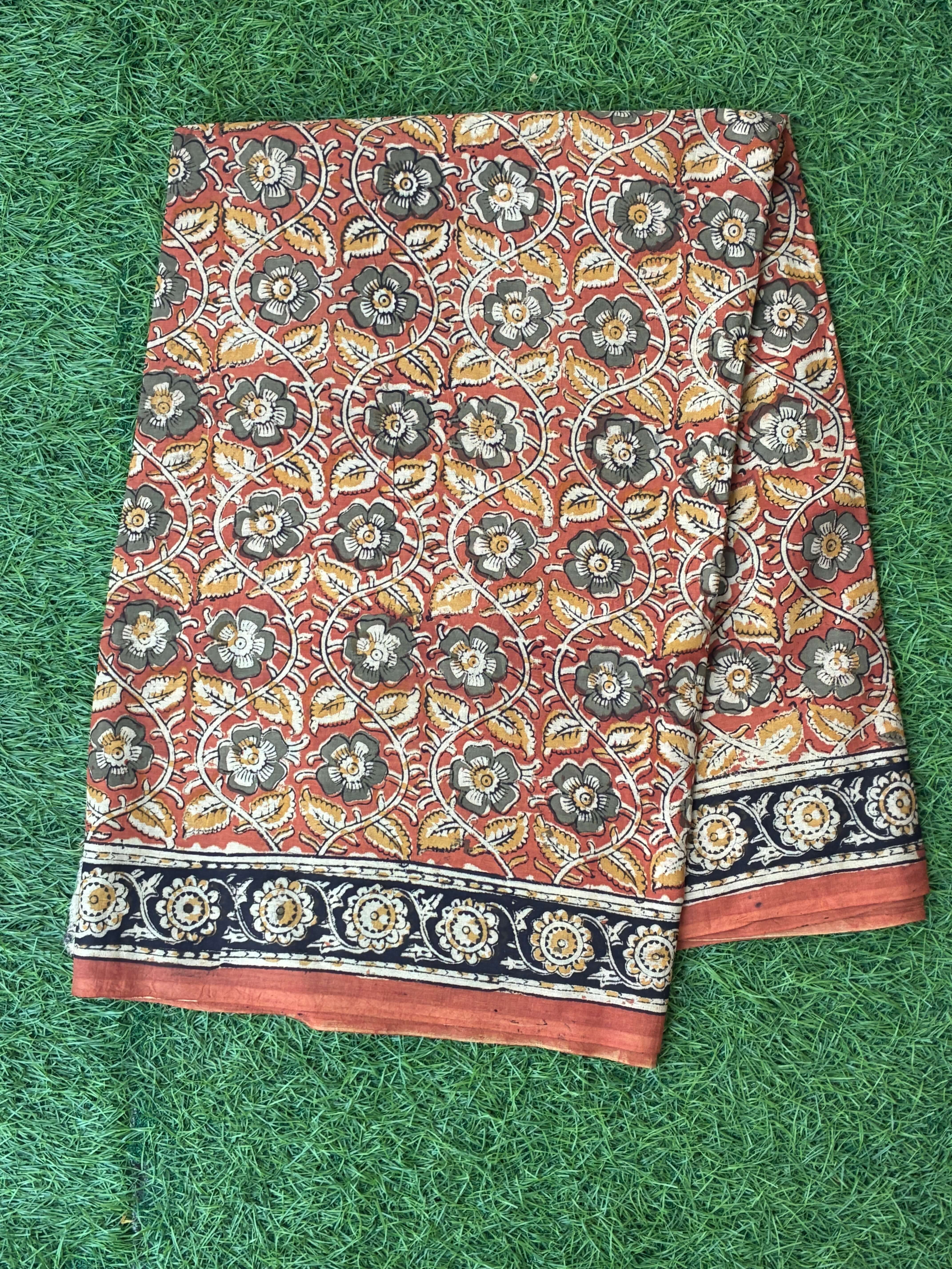 Kalamkari Cotton Handblock Printed Saree-CLRS-HPC-M042