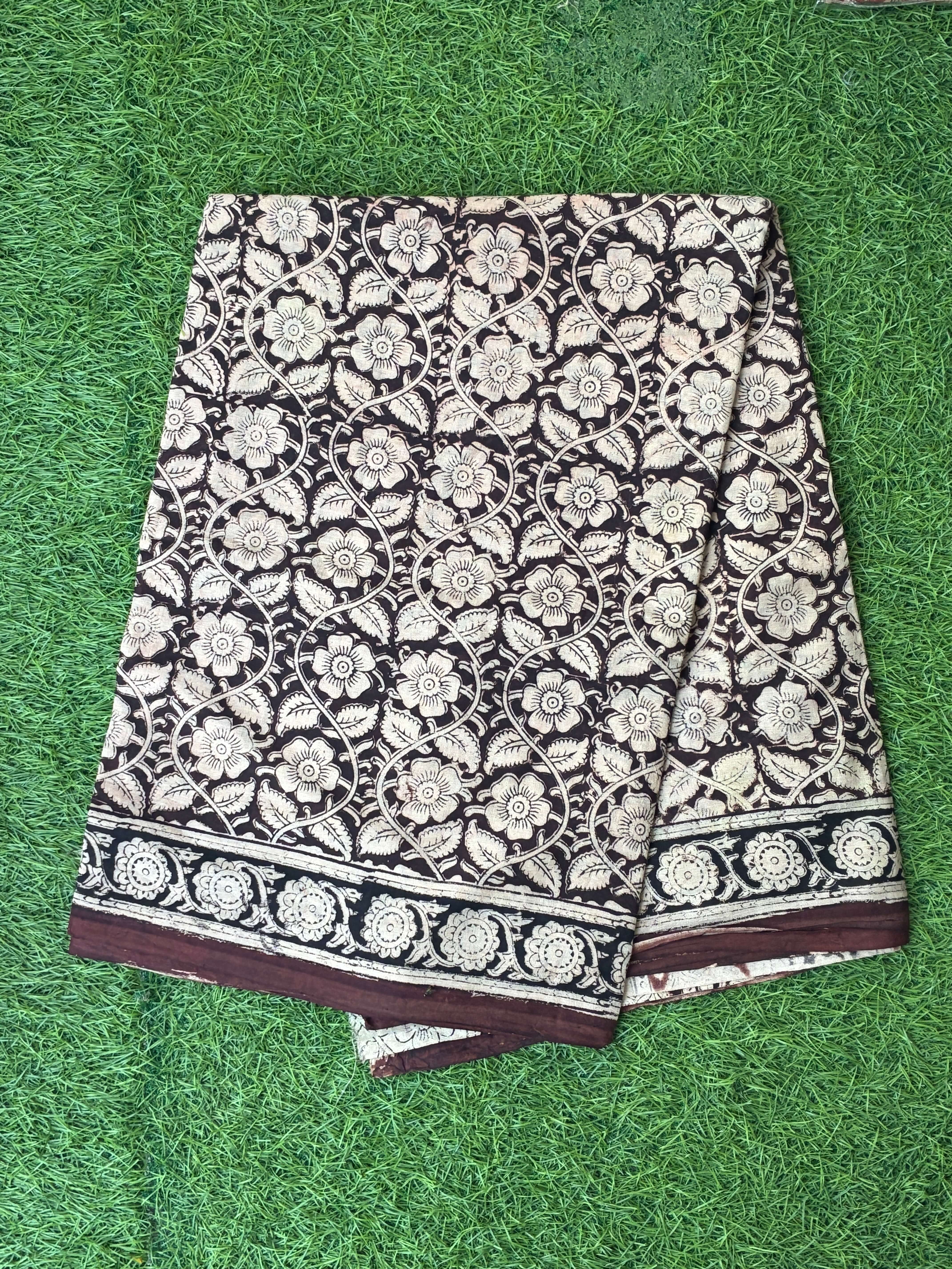 Kalamkari Cotton Handblock Printed Saree-CLRS-HPC-M043