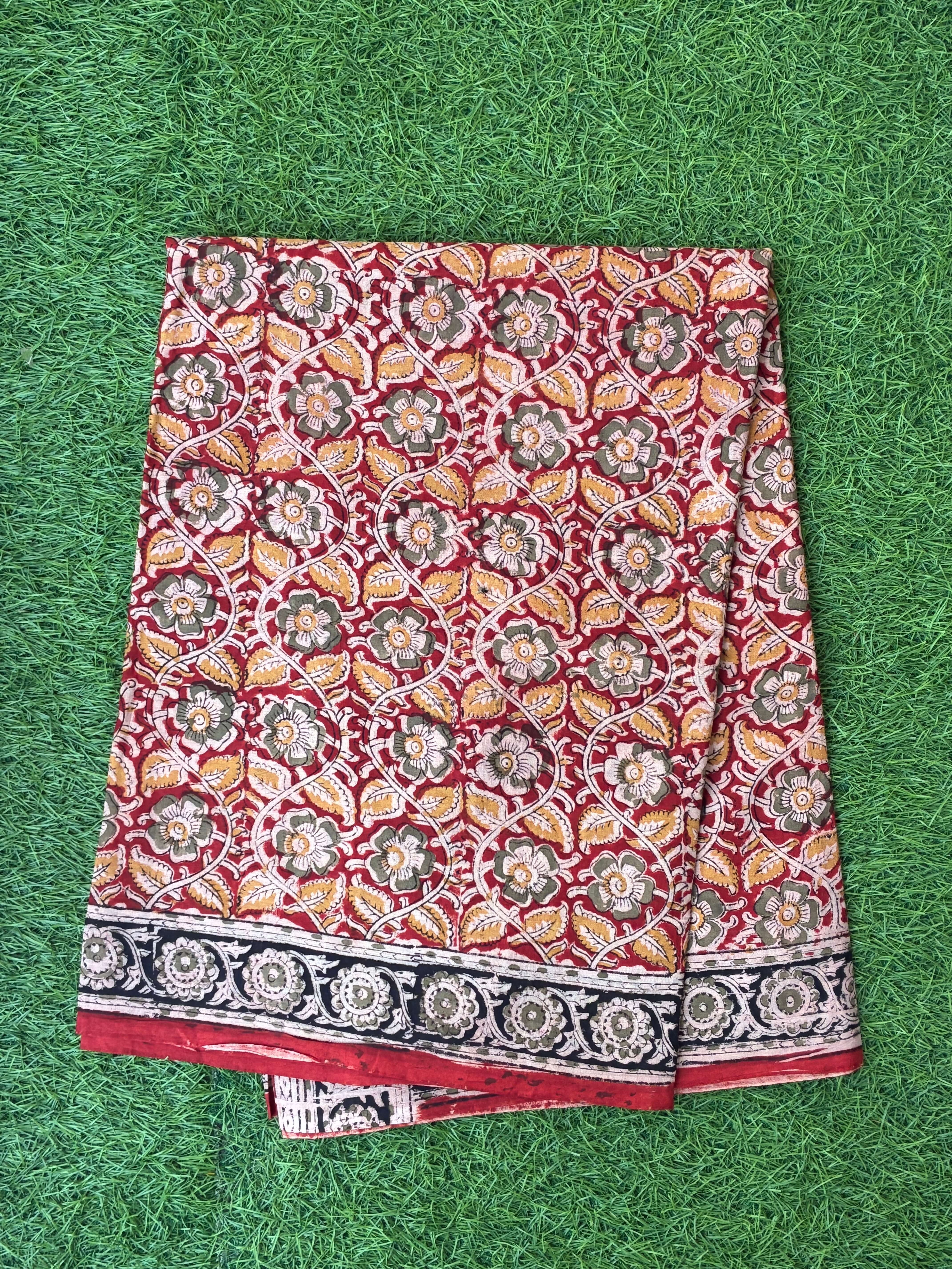 Kalamkari Cotton Handblock Printed Saree-CLRS-HPC-M044