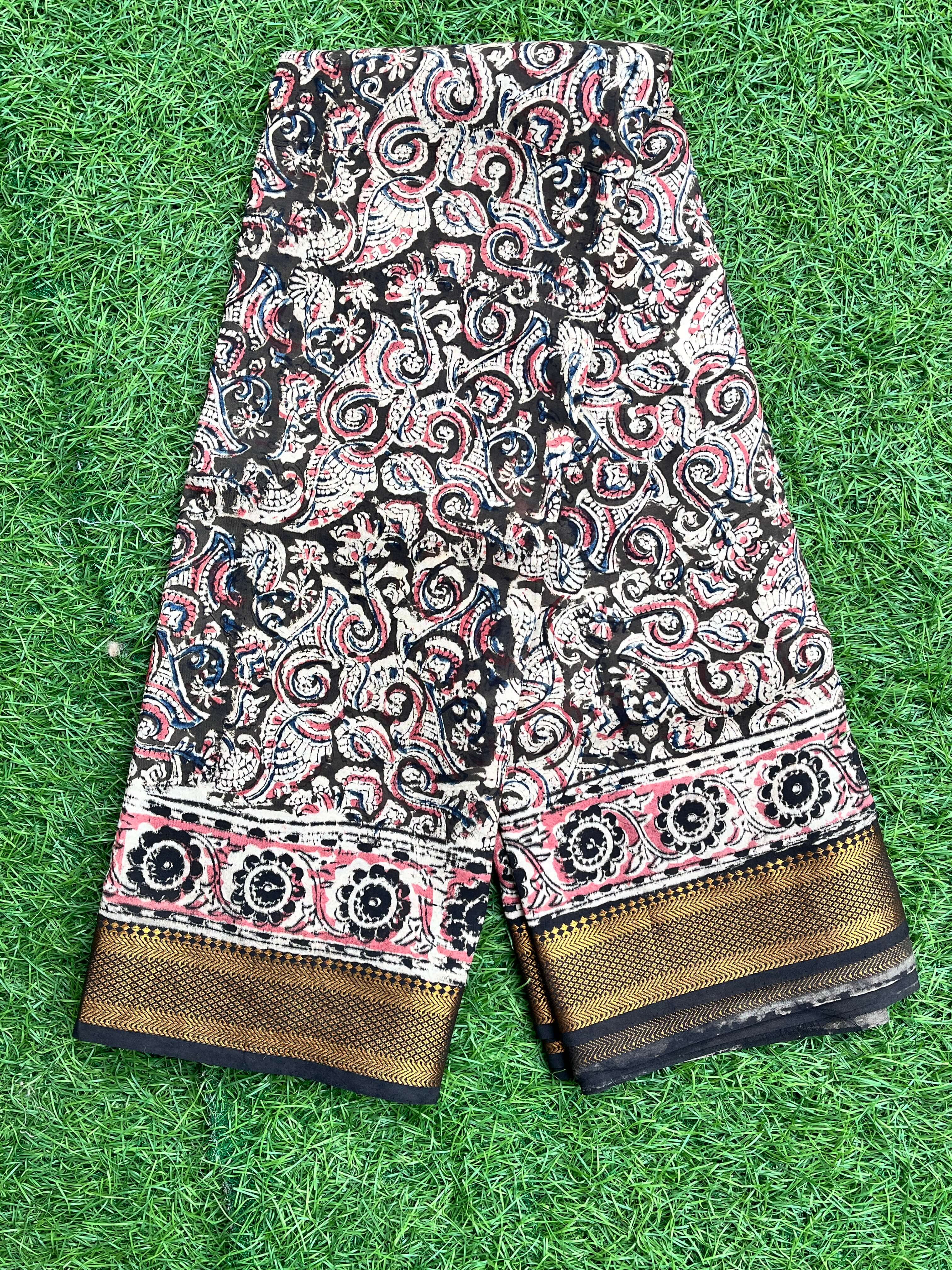 Kalamkari Chennuri Silk Nizam Border Saree-KNB-HP-M103