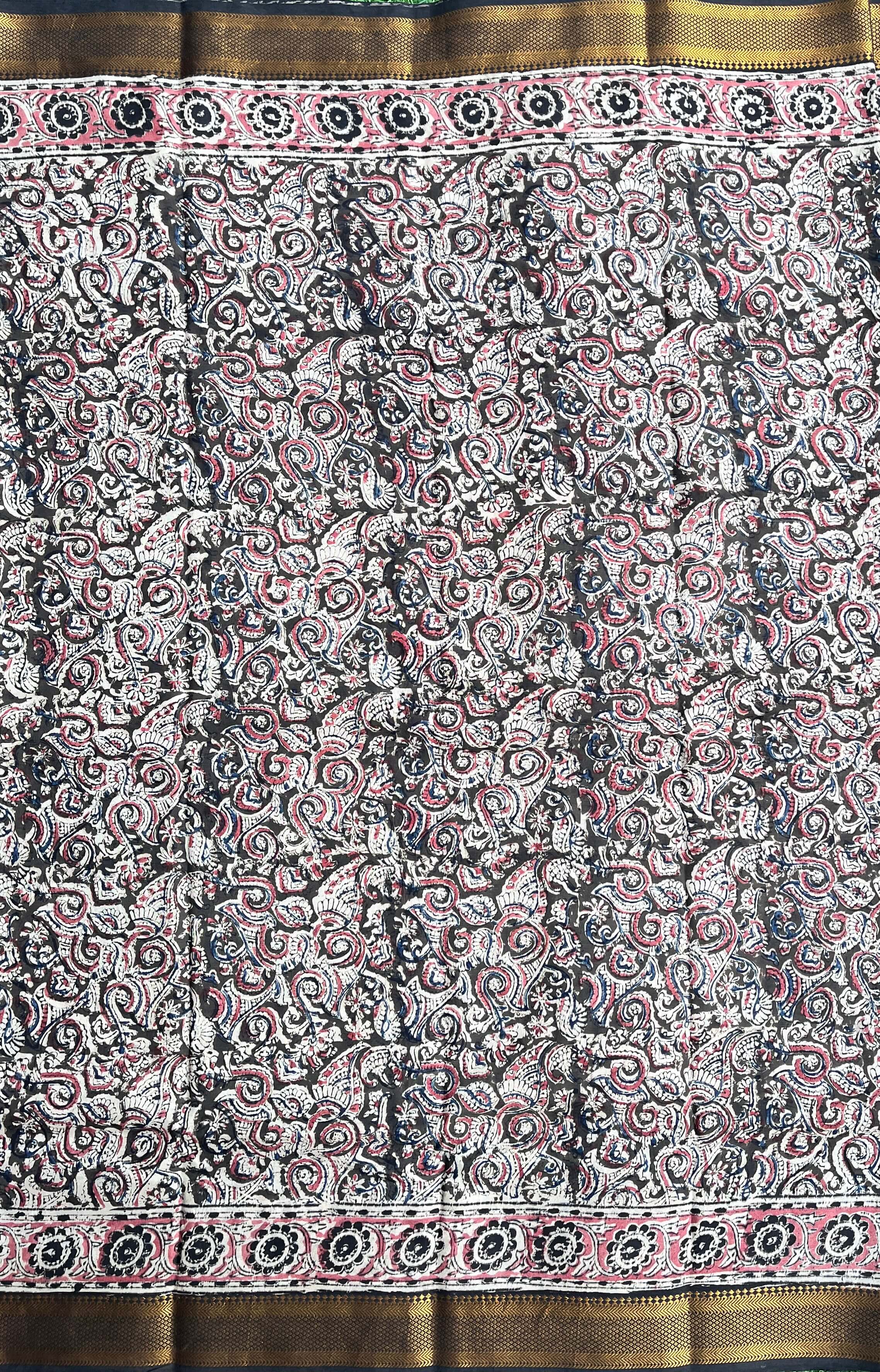 Kalamkari Chennuri Silk Nizam Border Saree-KNB-HP-M103