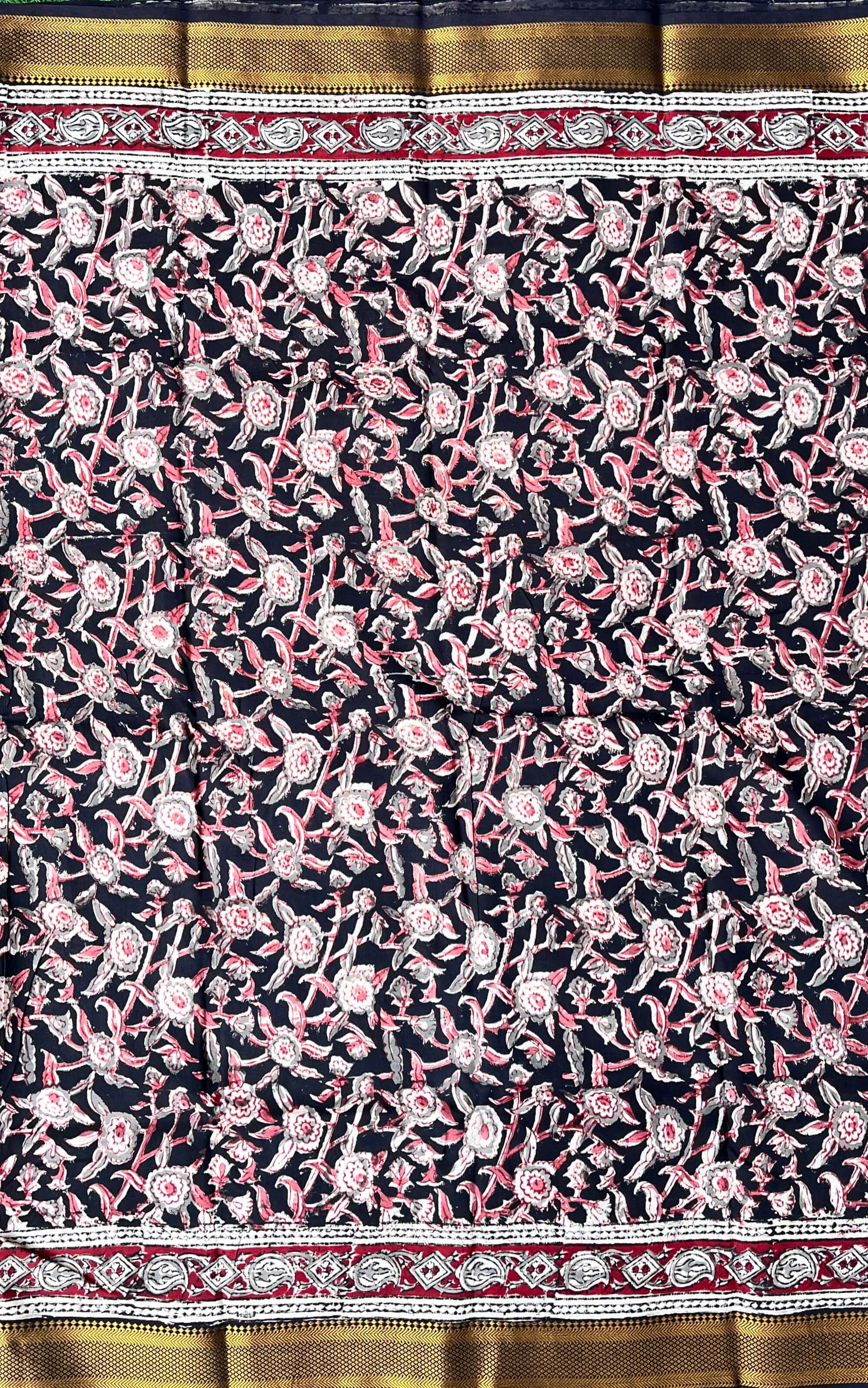 Kalamkari Chennuri Silk Nizam Border Saree-KNB-HP-M105