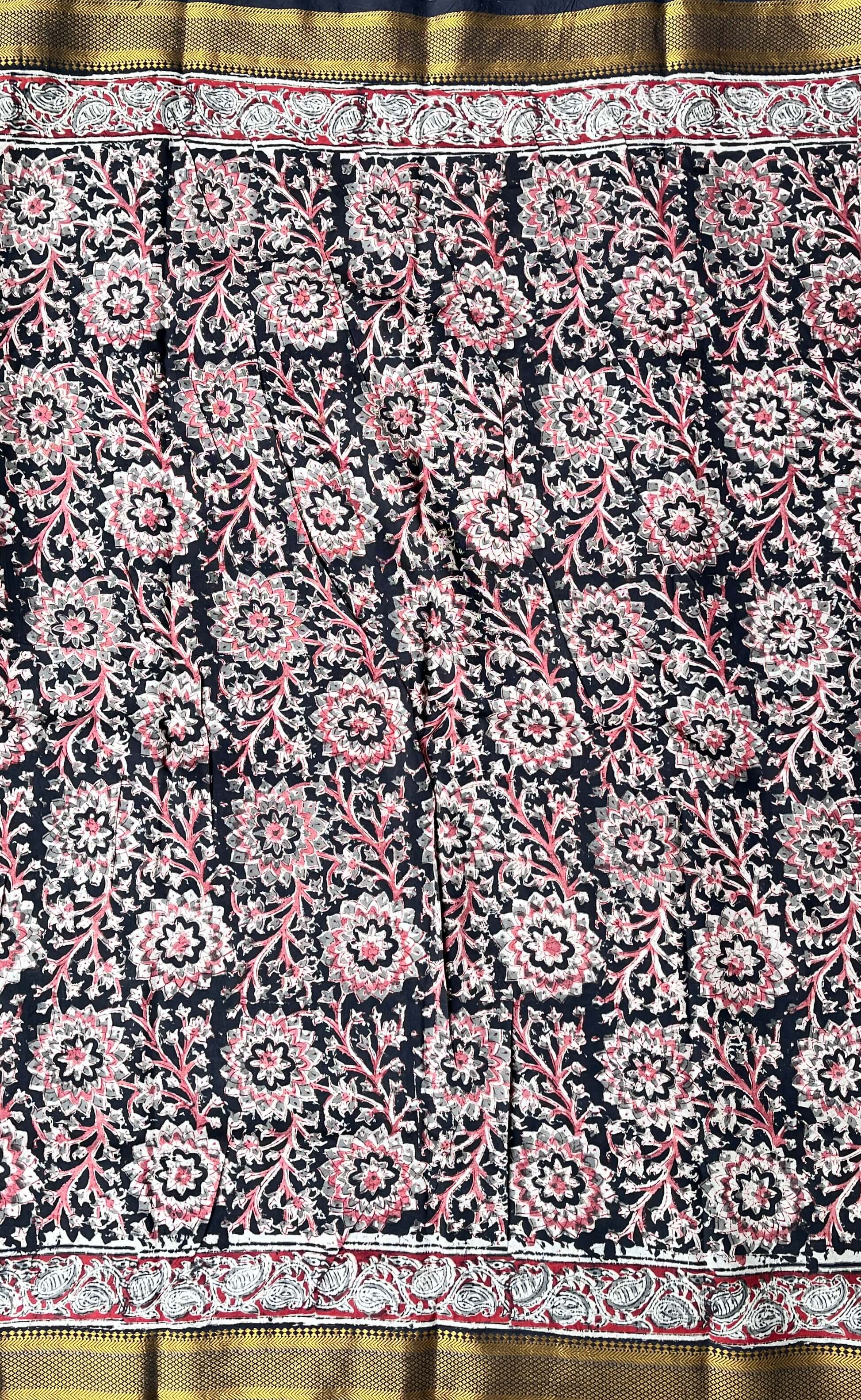 Kalamkari Chennuri Silk Nizam Border Saree-KNB-HP-M107